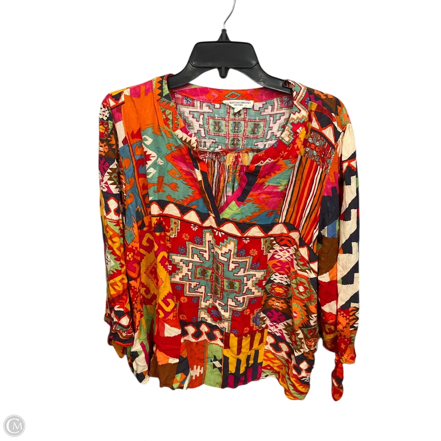 Blouse 3/4 Sleeve By Christian Siriano In Multi-colored, Size: 1x