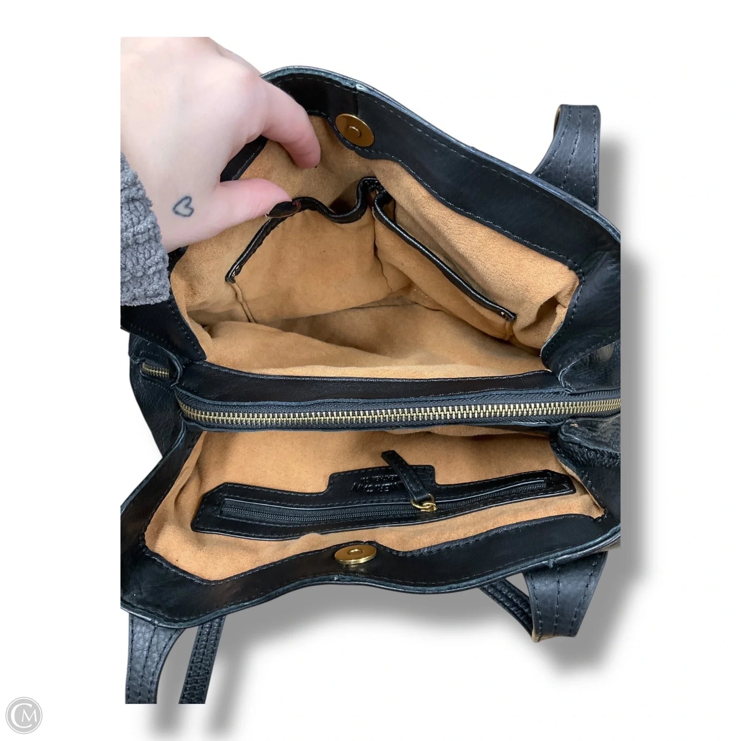 Handbag Leather By Cma, Size: Medium