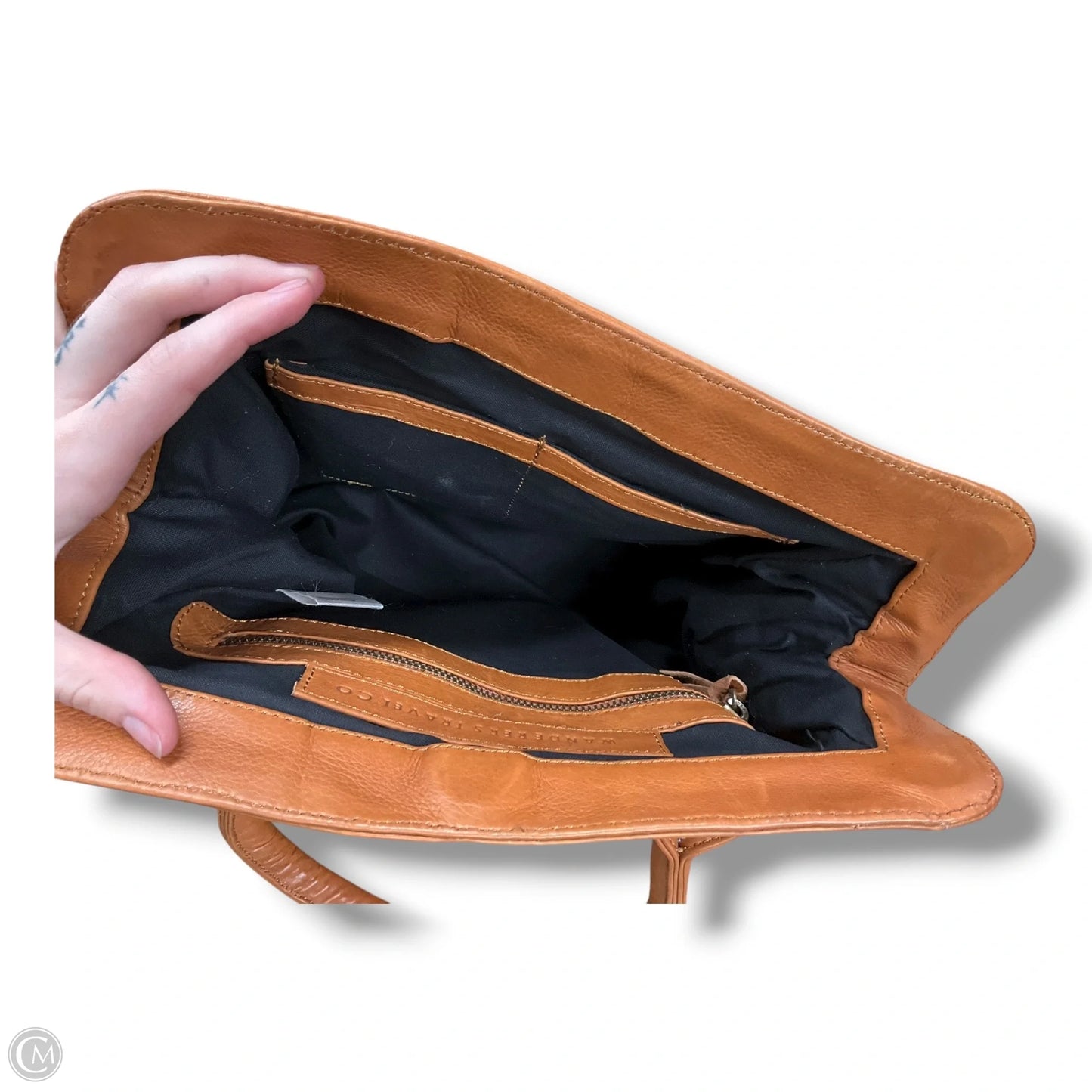 Handbag Leather By Cma, Size: Medium