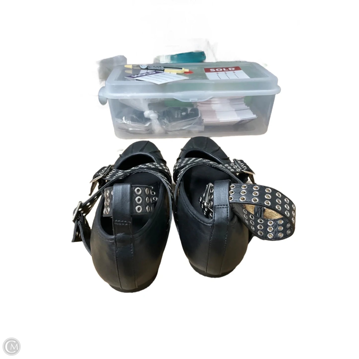 Shoes Flats By Azalea Wang In Black & Silver, Size: 9