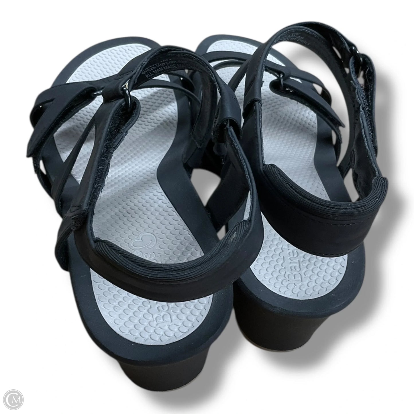 Sandals Heels Wedge By Clothes Mentor In Black, Size: 10