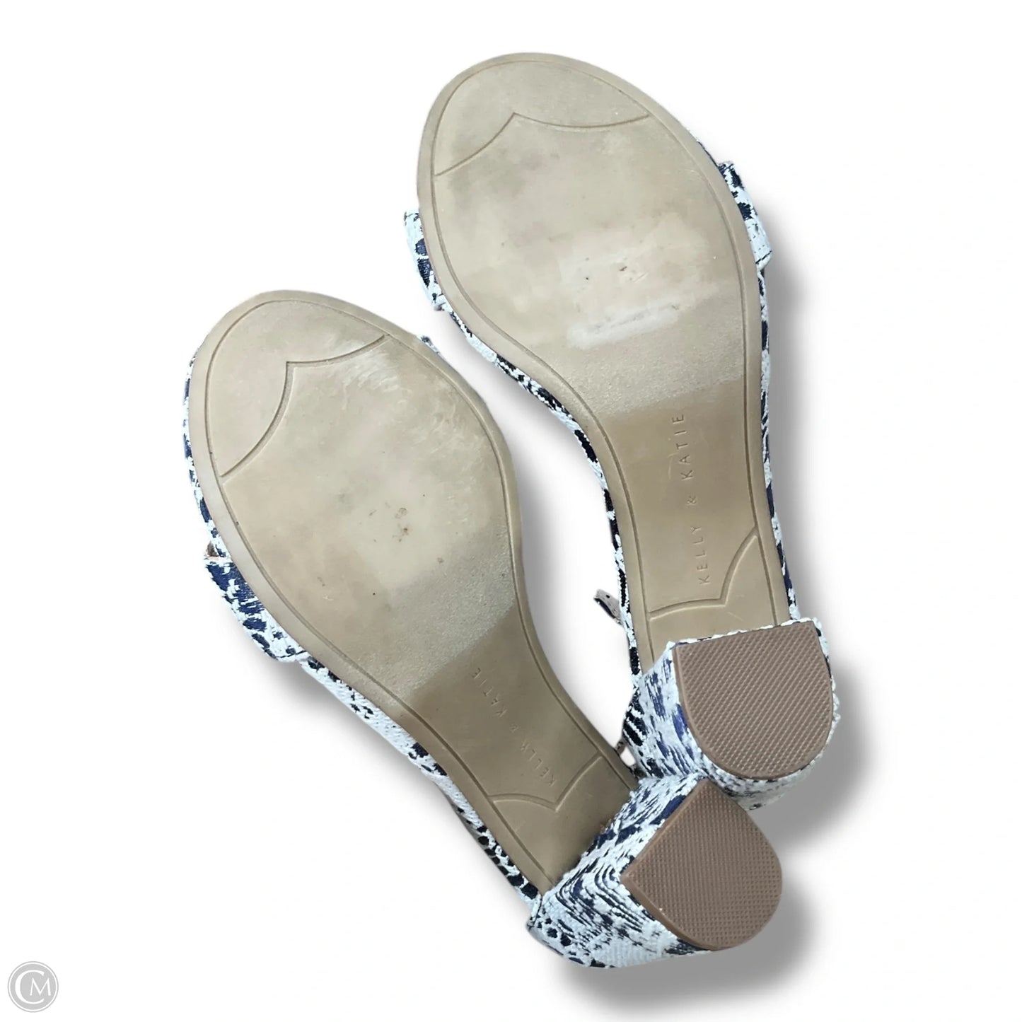 Shoes Heels Block By Kelly And Katie In Blue & White, Size: 7