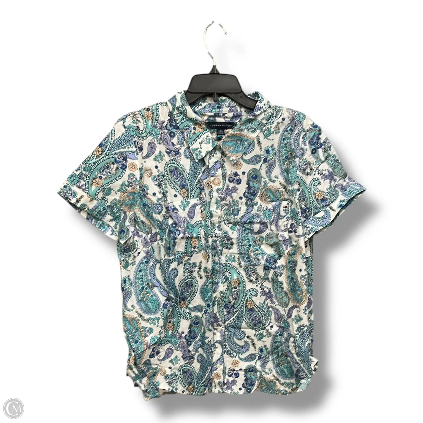 Blouse Short Sleeve By Tommy Hilfiger In Paisley Print, Size: Xl