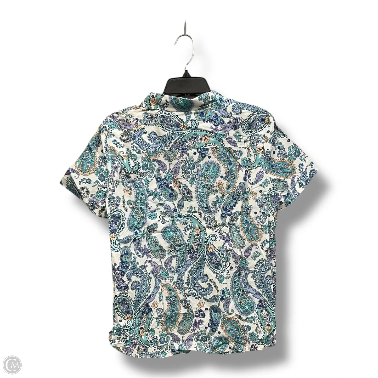 Blouse Short Sleeve By Tommy Hilfiger In Paisley Print, Size: Xl