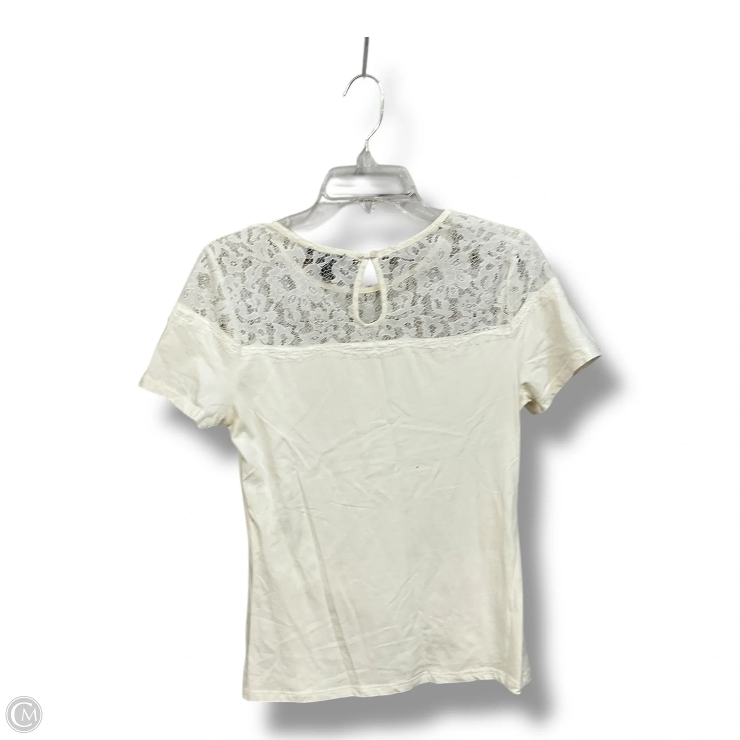 Top Short Sleeve By H&m In Ivory, Size: M