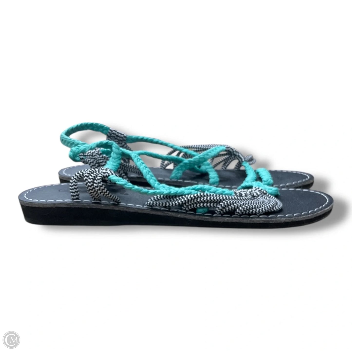 Sandals Flats By Clothes Mentor In Teal, Size: 6