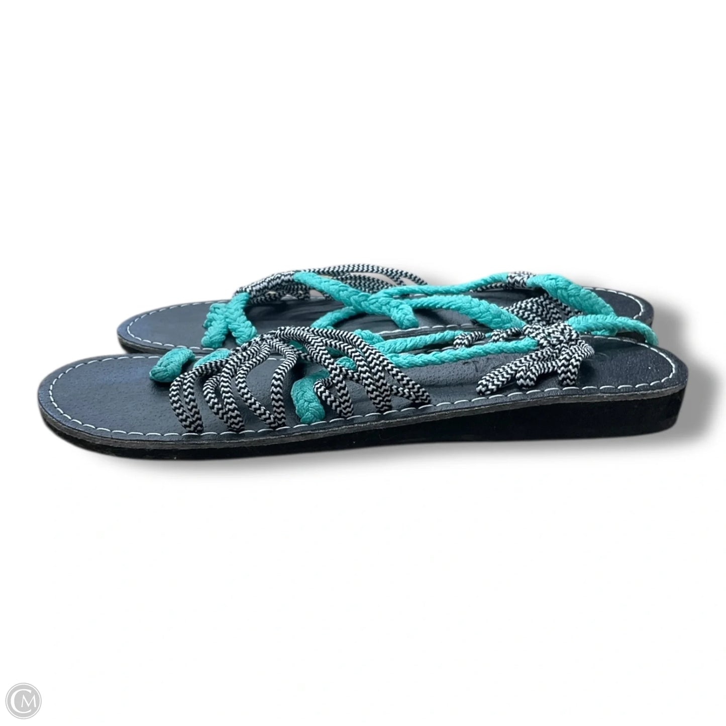Sandals Flats By Clothes Mentor In Teal, Size: 6