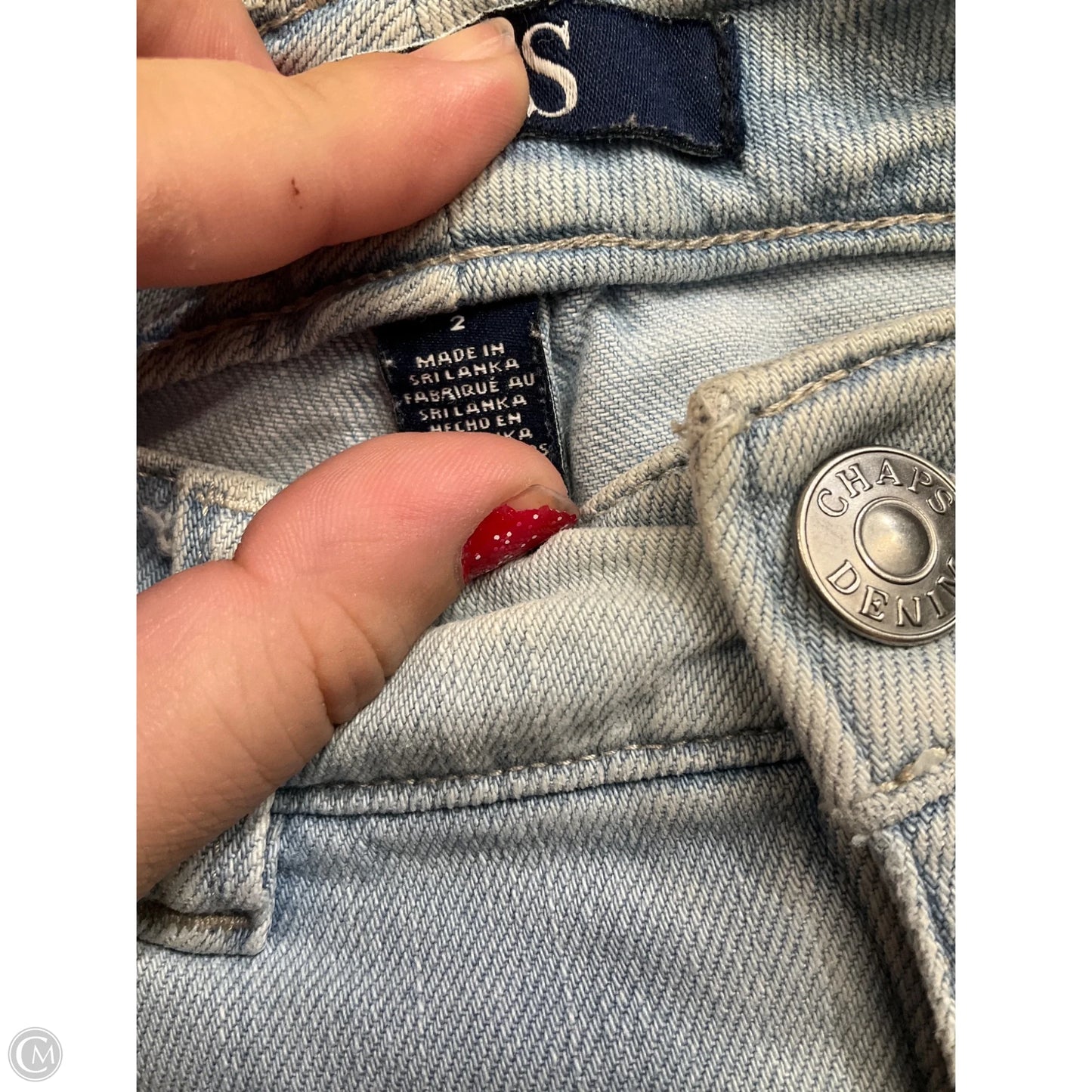 Shorts By Chaps In Blue Denim, Size: 2