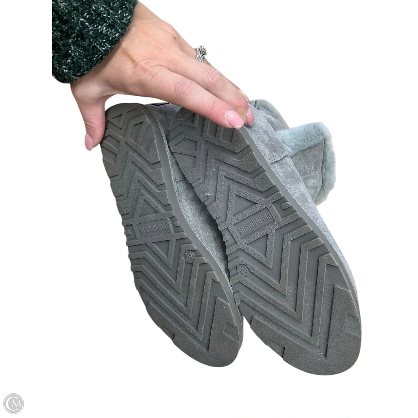 Boots Ankle Heels By Cushionaire In Grey, Size: 8.5