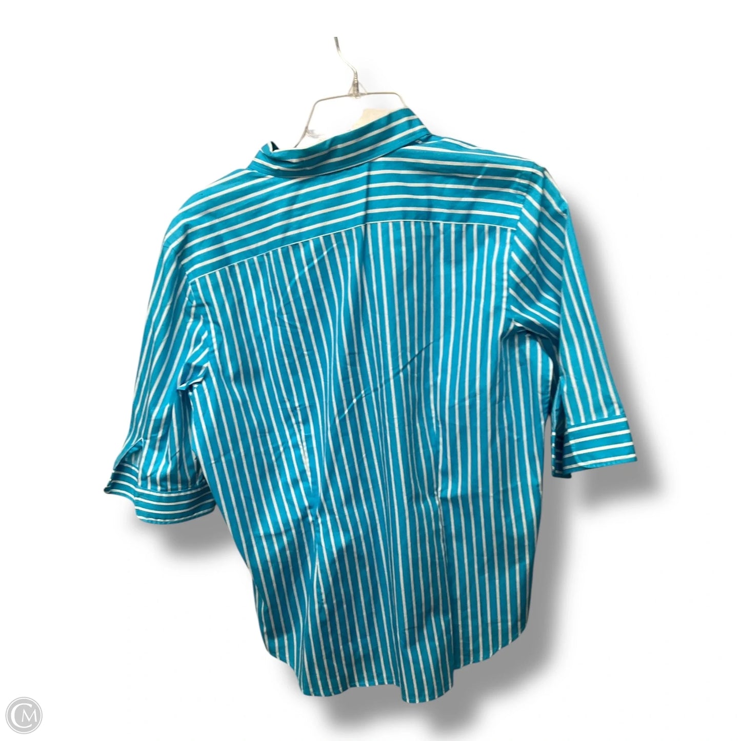 Top Short Sleeve By Chaps In Striped Pattern, Size: L