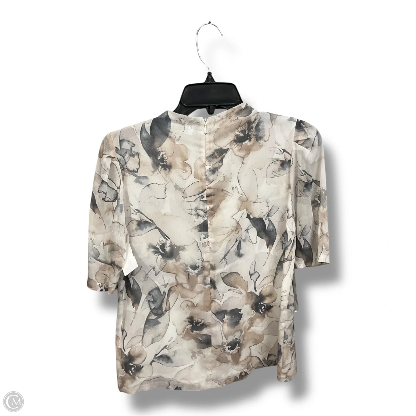 Blouse Short Sleeve By Calvin Klein In Multi-colored, Size: Xs