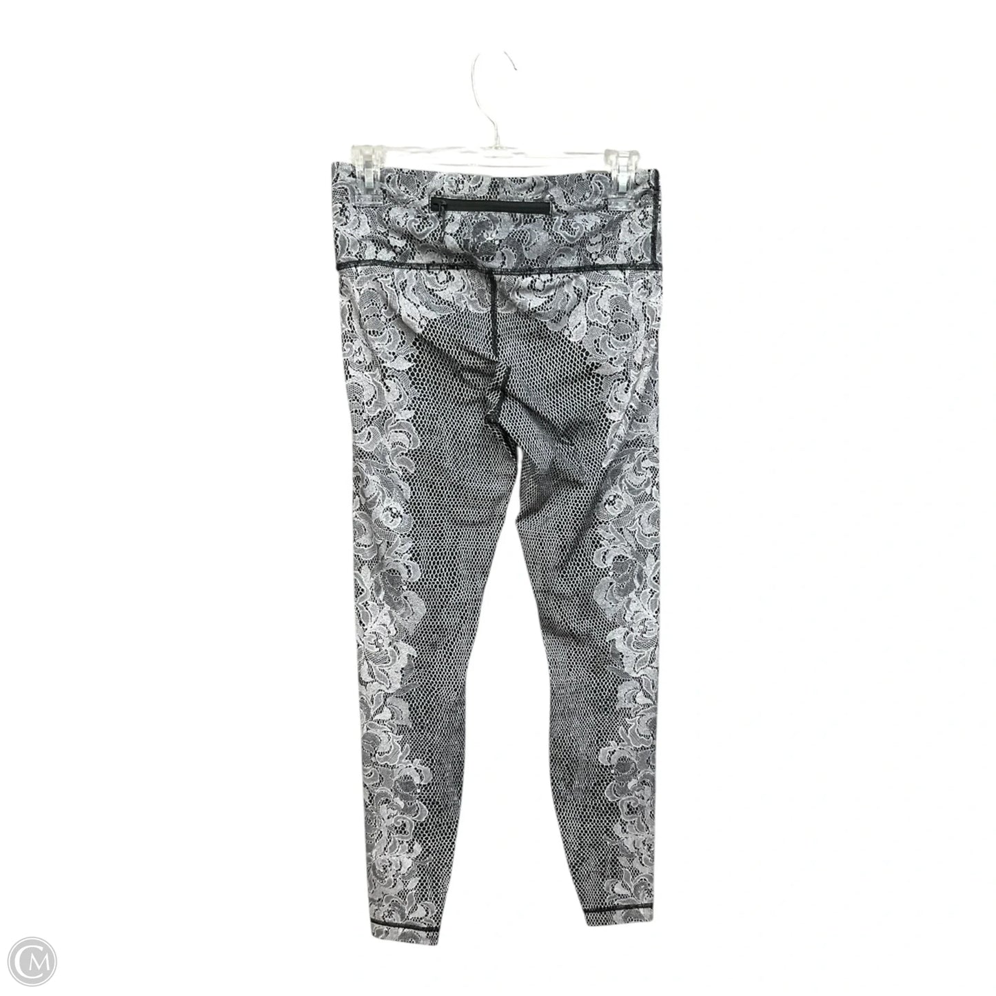 Athletic Leggings By Lululemon In Black & White, Size: M