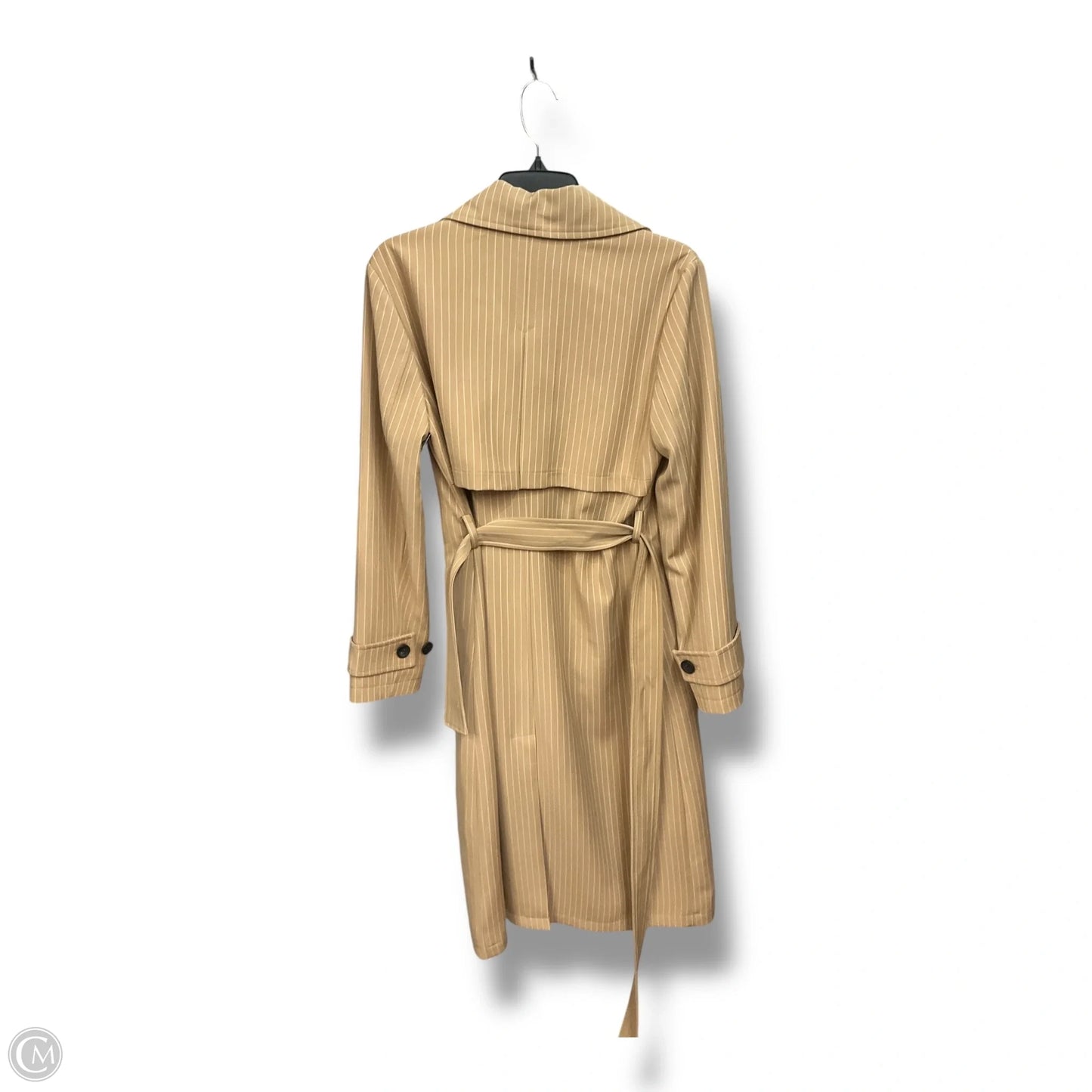 Coat Trench Coat By Bagatelle In Striped Pattern, Size: S