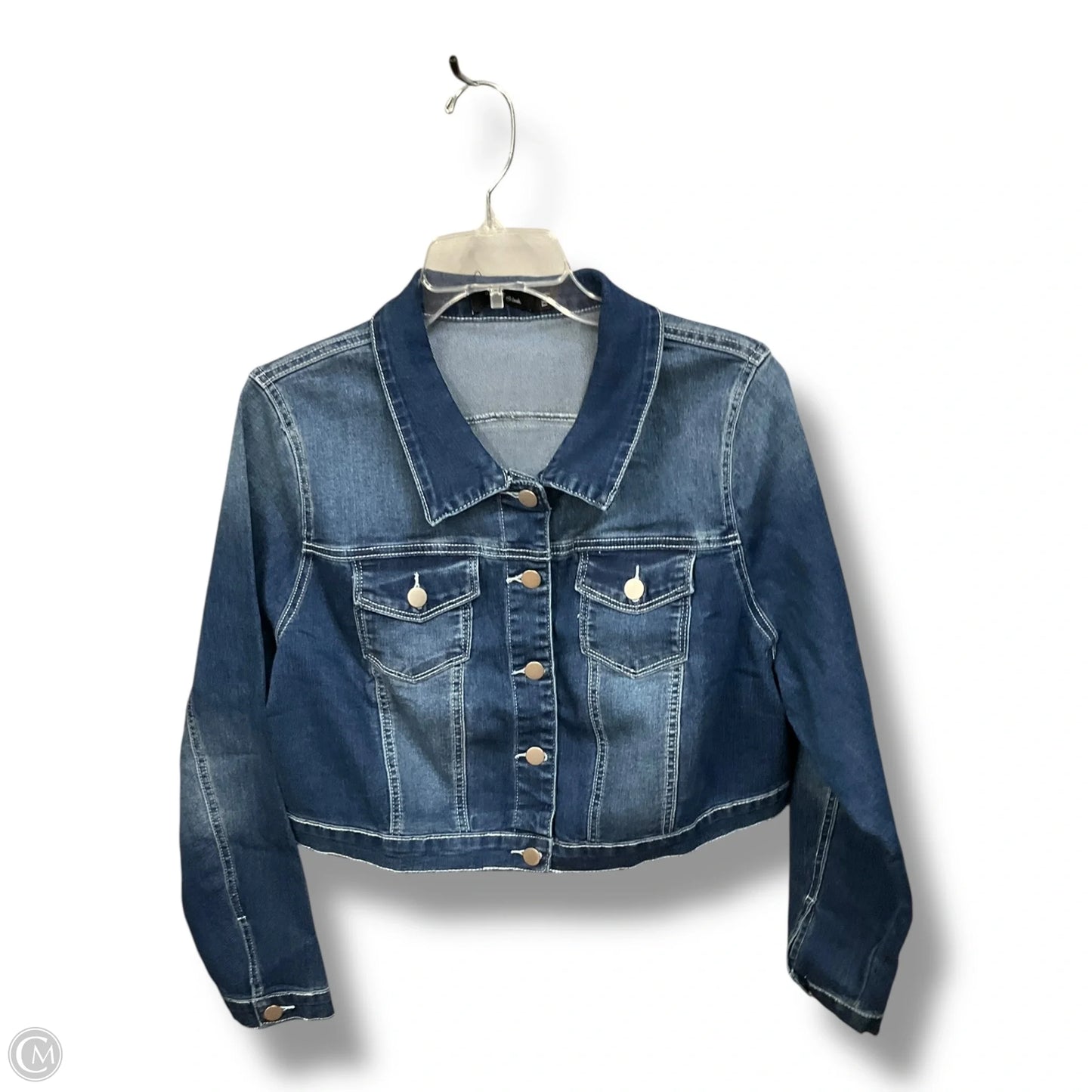 Jacket Denim By Agnes Orinda In Blue Denim, Size: 1x