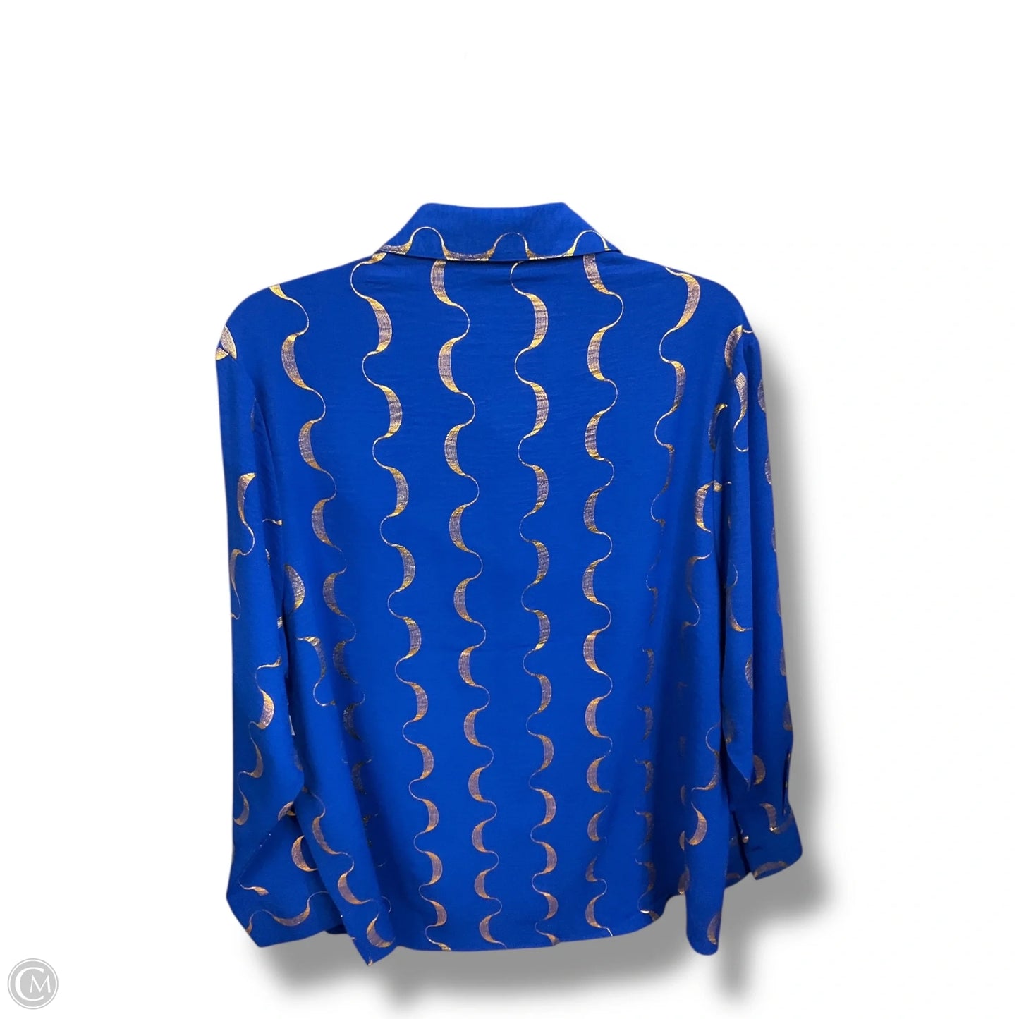Blouse Long Sleeve By Harve Bernard In Blue, Size: Xl