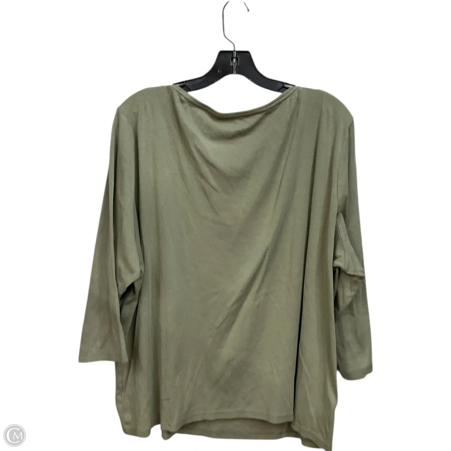 Top 3/4 Sleeve Basic By Talbots In Green, Size: 3x