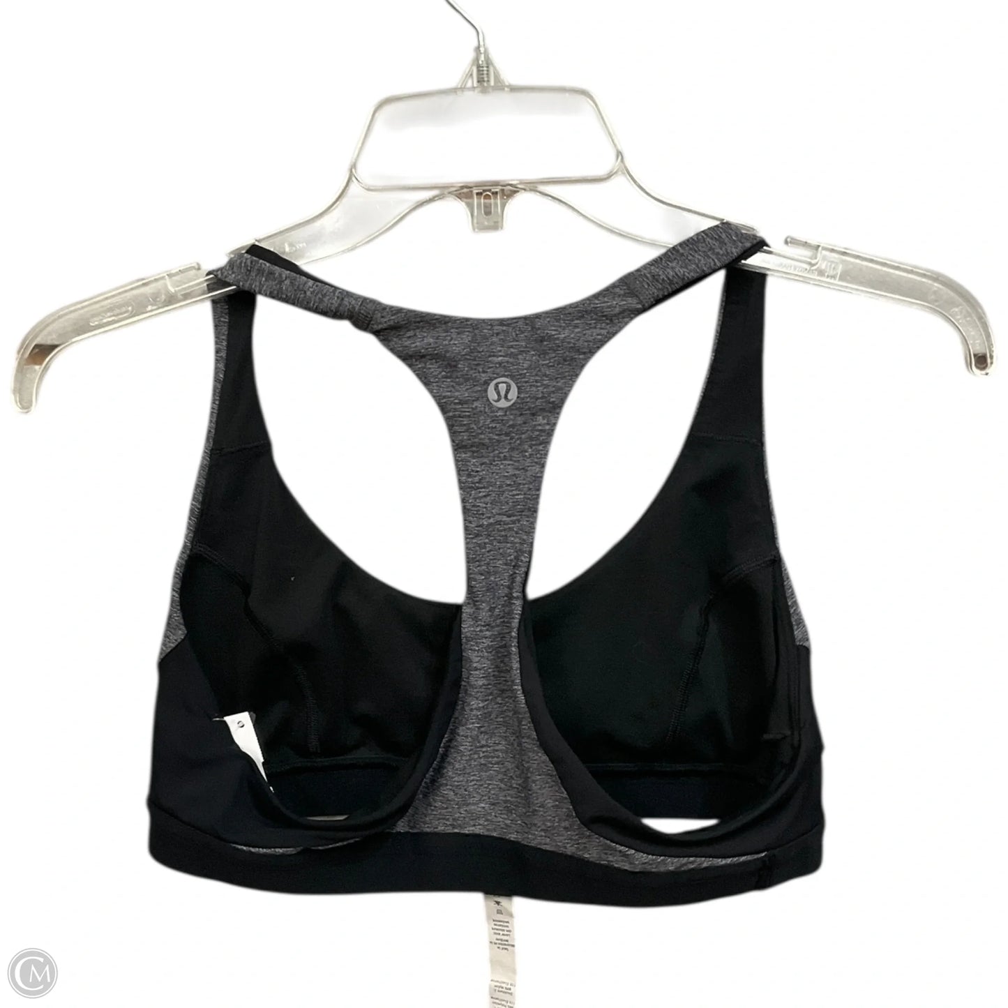 Athletic Bra By Lululemon In Black & Grey, Size: M