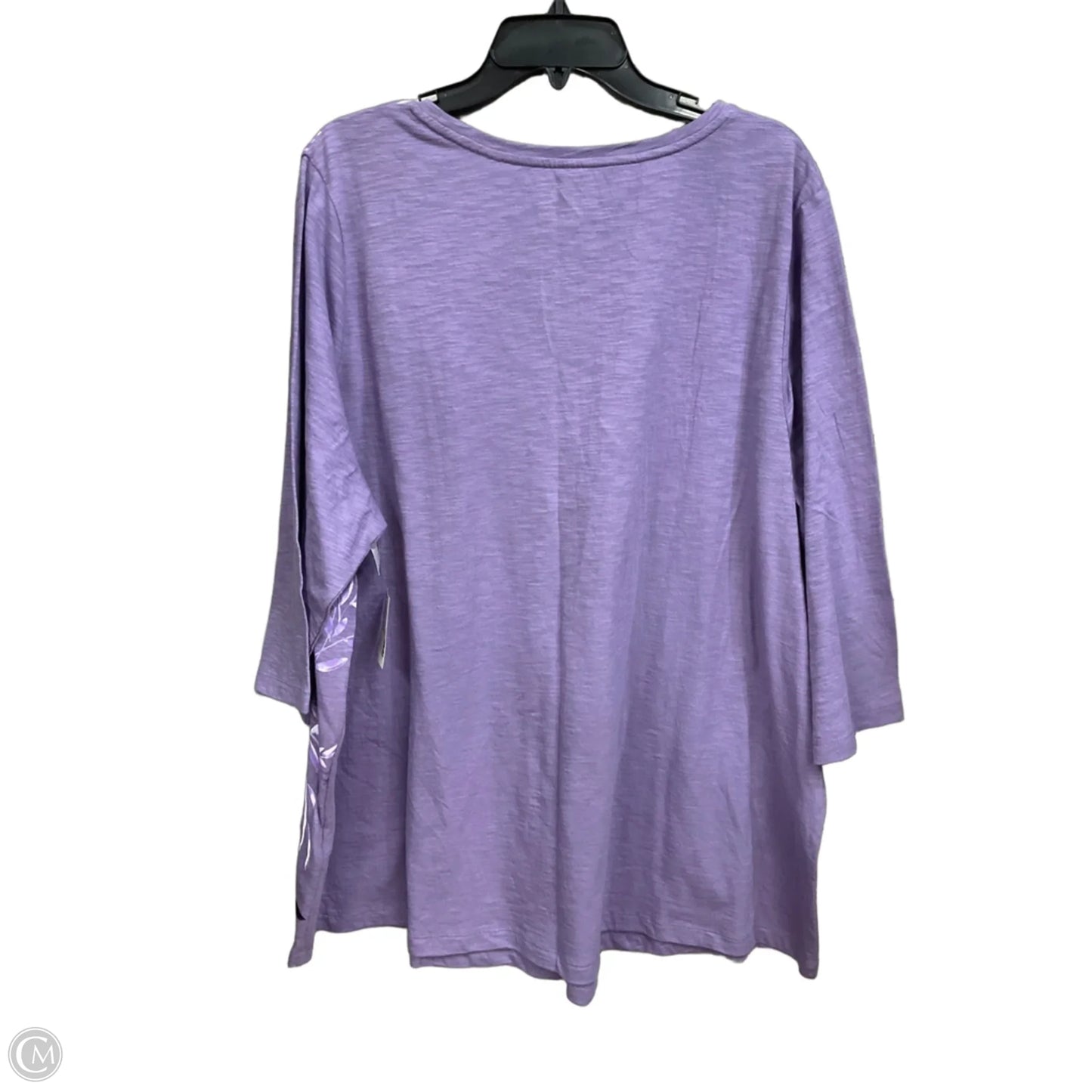 Top 3/4 Sleeve By Catherines In Floral Print, Size: 2x