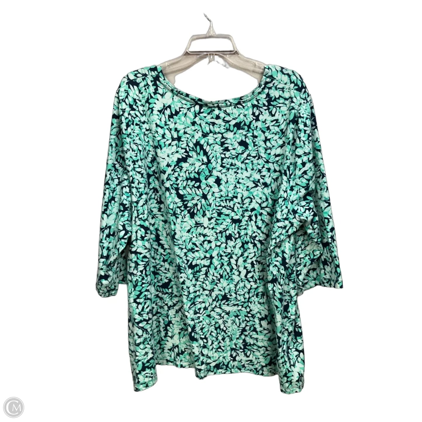 Top 3/4 Sleeve By Catherines In Floral Print, Size: 2x