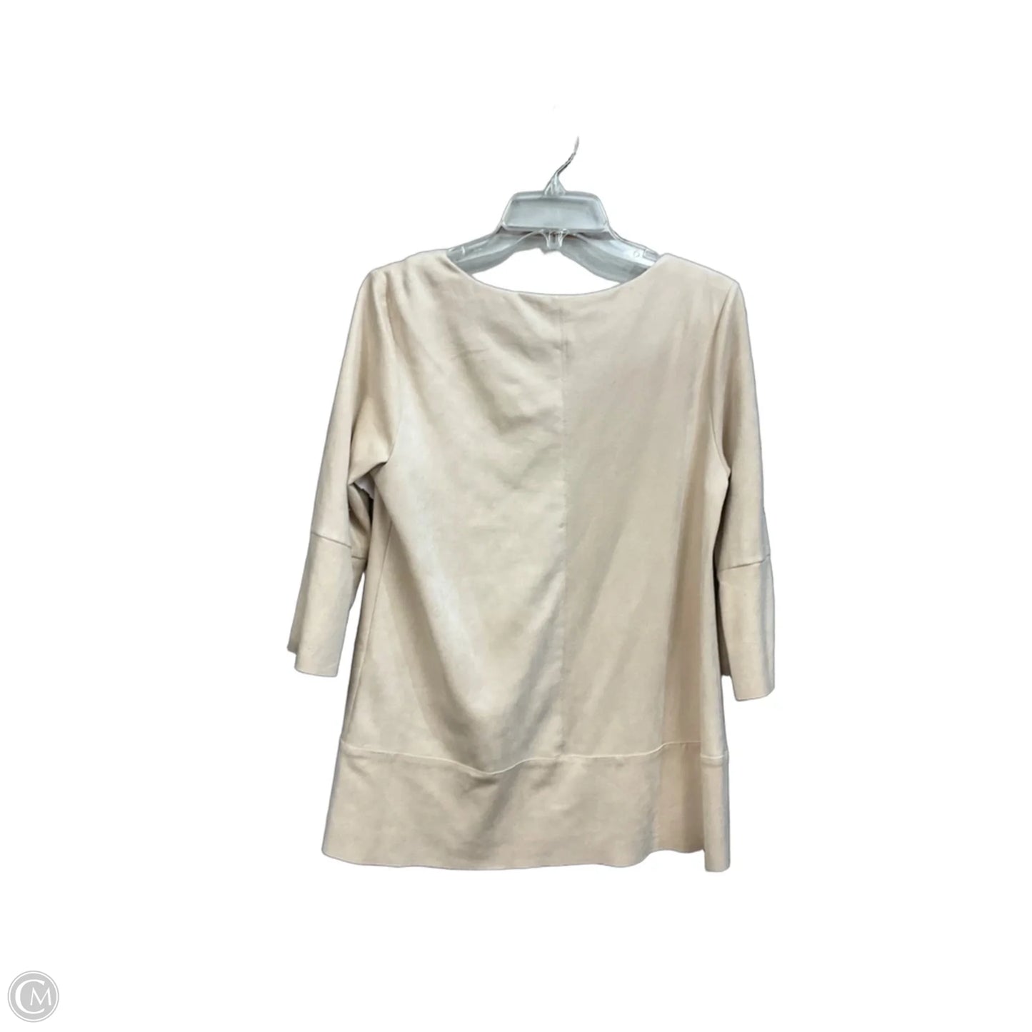 Top 3/4 Sleeve By Soft Surroundings In Cream, Size: S