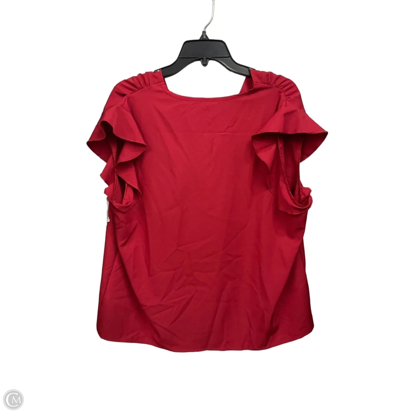 Top Short Sleeve By Emery Rose In Red, Size: 1x