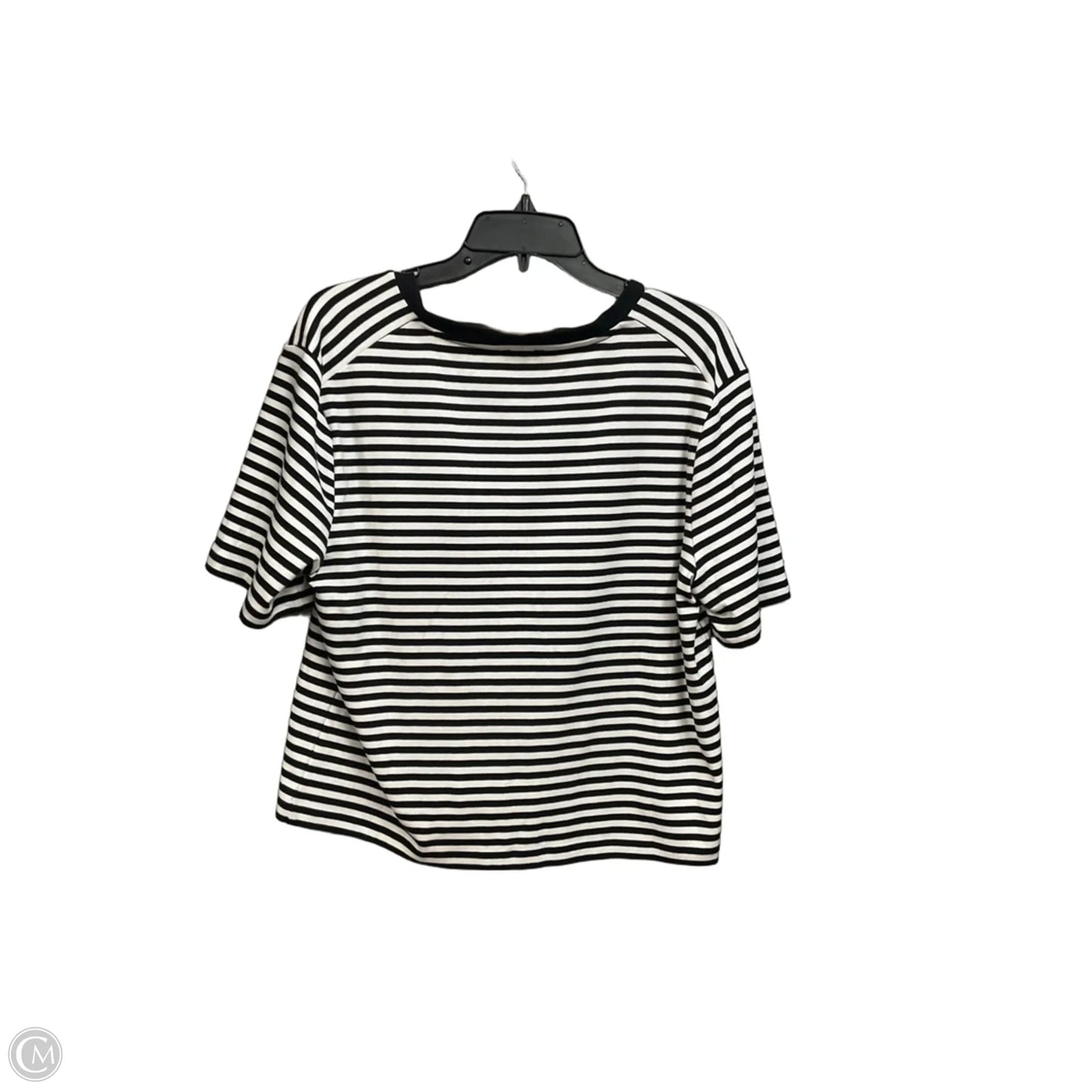 Top Short Sleeve By Ann Taylor In Striped Pattern, Size: L