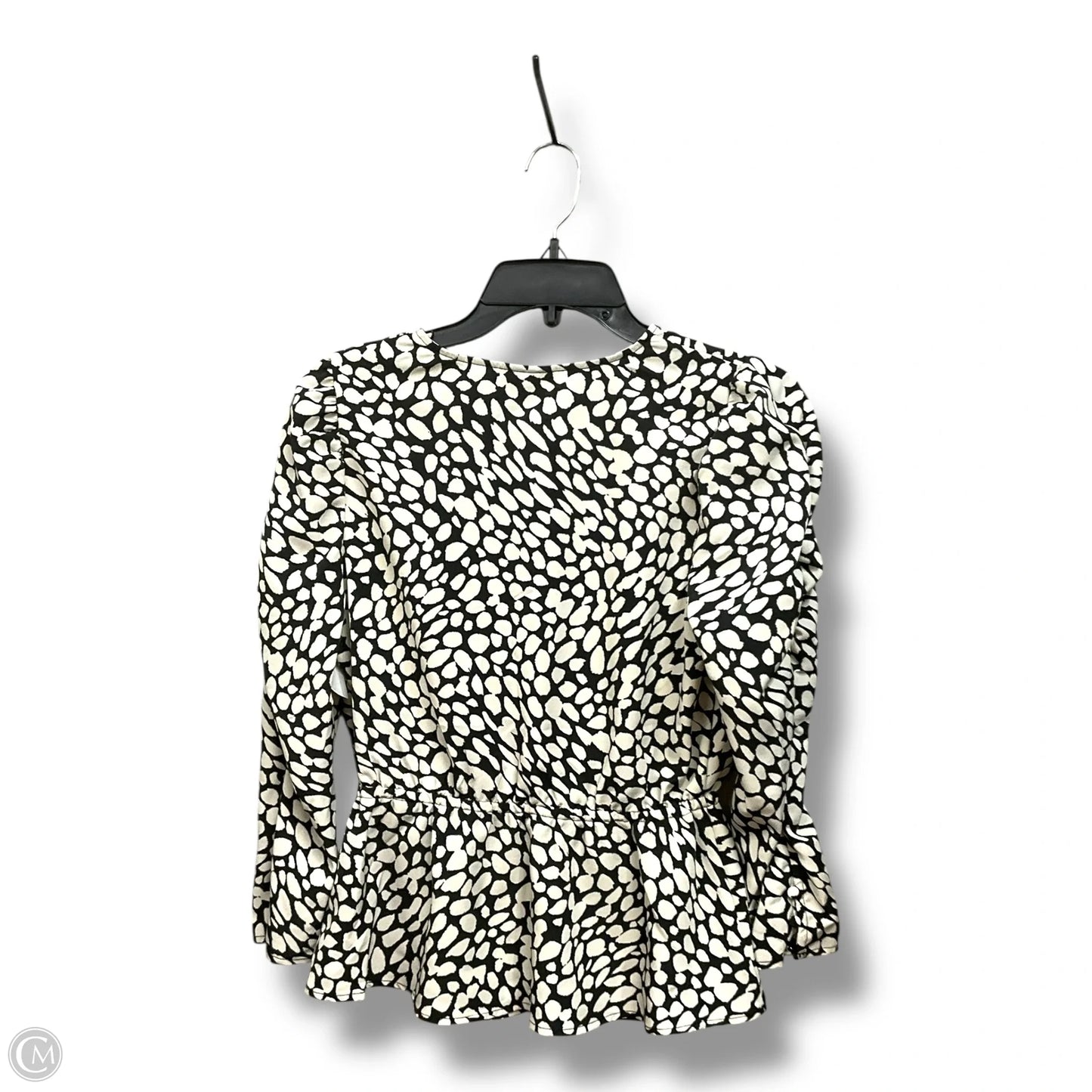 Top Long Sleeve By Who What Wear In Black & White, Size: S