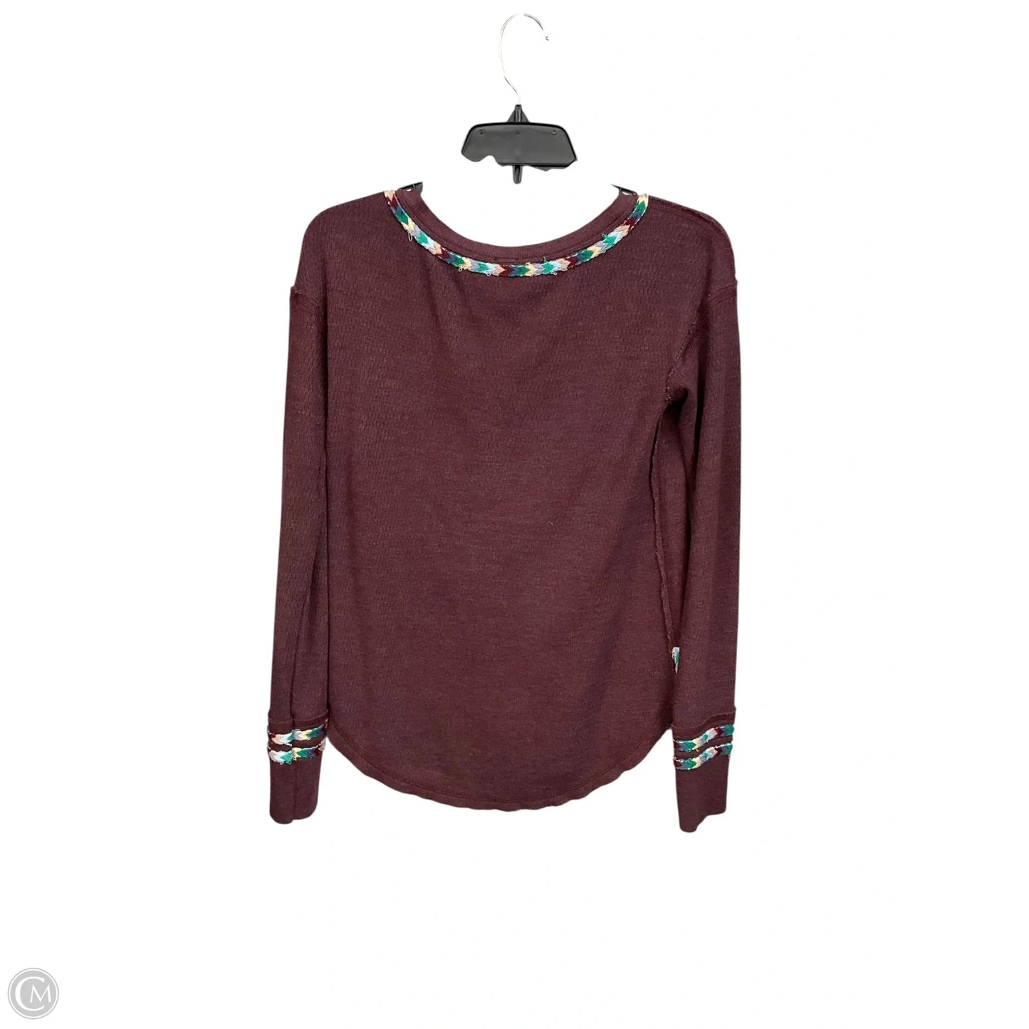 Top Long Sleeve By We The Free In Maroon, Size: Xs