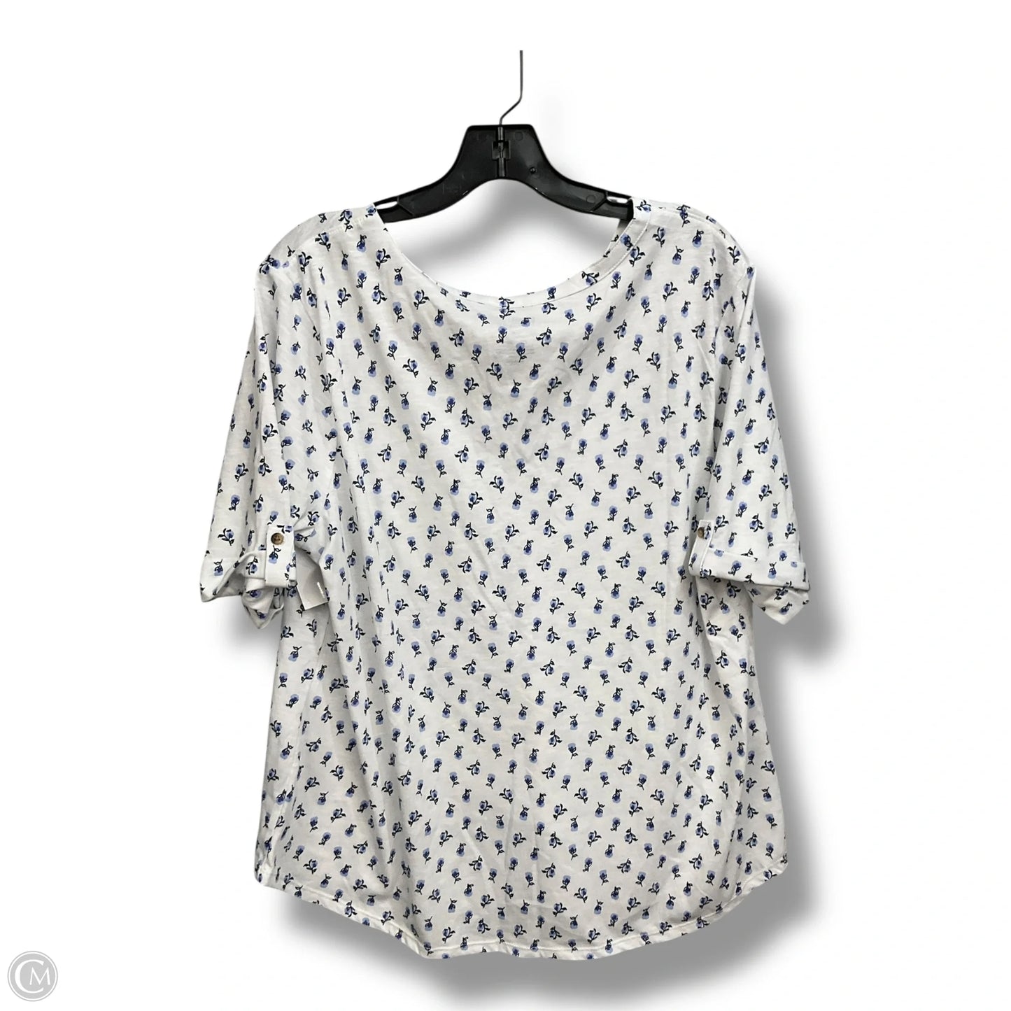 Top Short Sleeve By Croft And Barrow In Floral Print, Size: Xxl