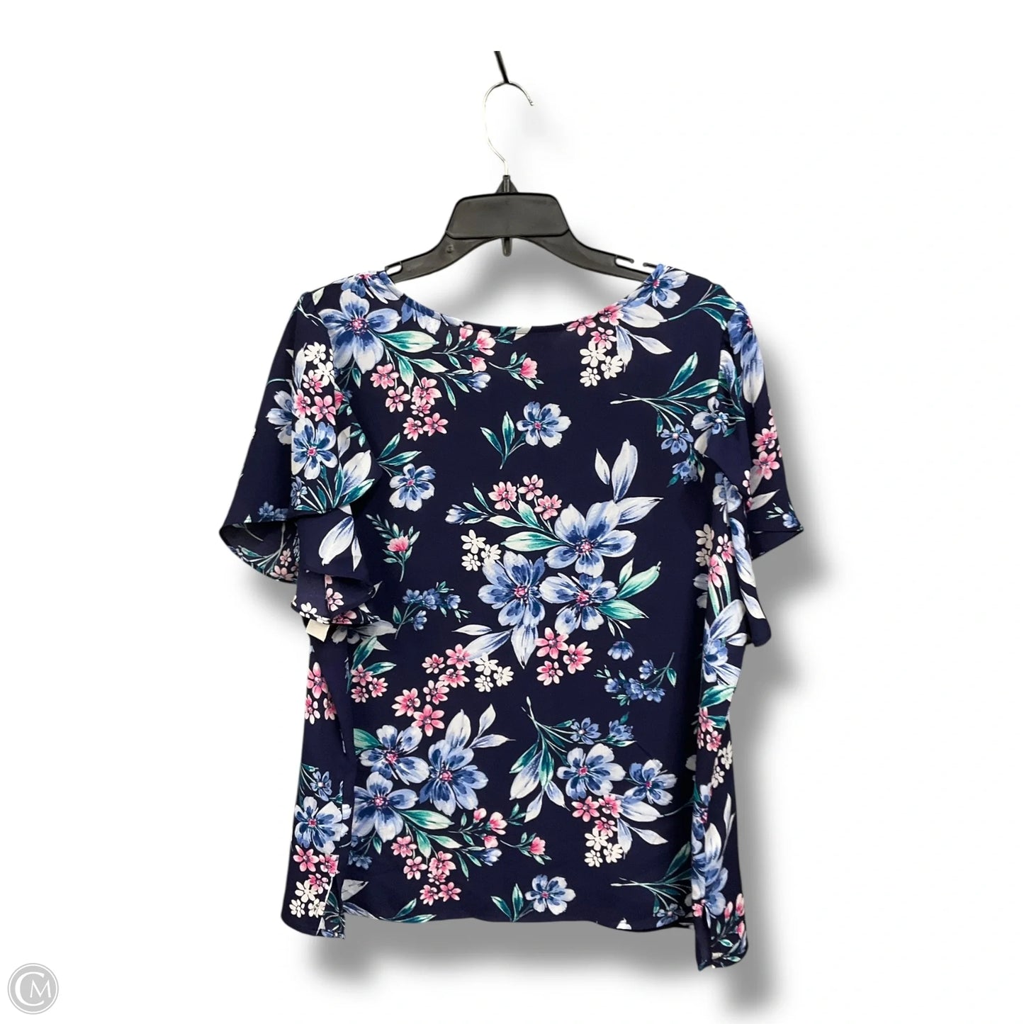 Blouse Short Sleeve By Counterparts In Floral Print, Size: Xl