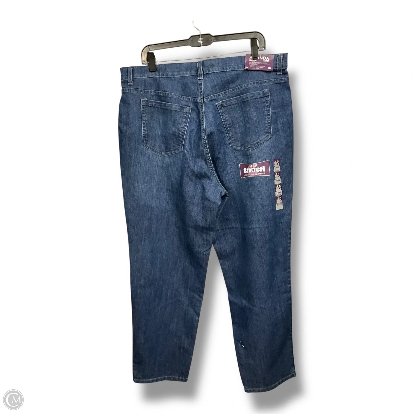 Jeans Straight By Gloria Vanderbilt In Blue Denim, Size: 16