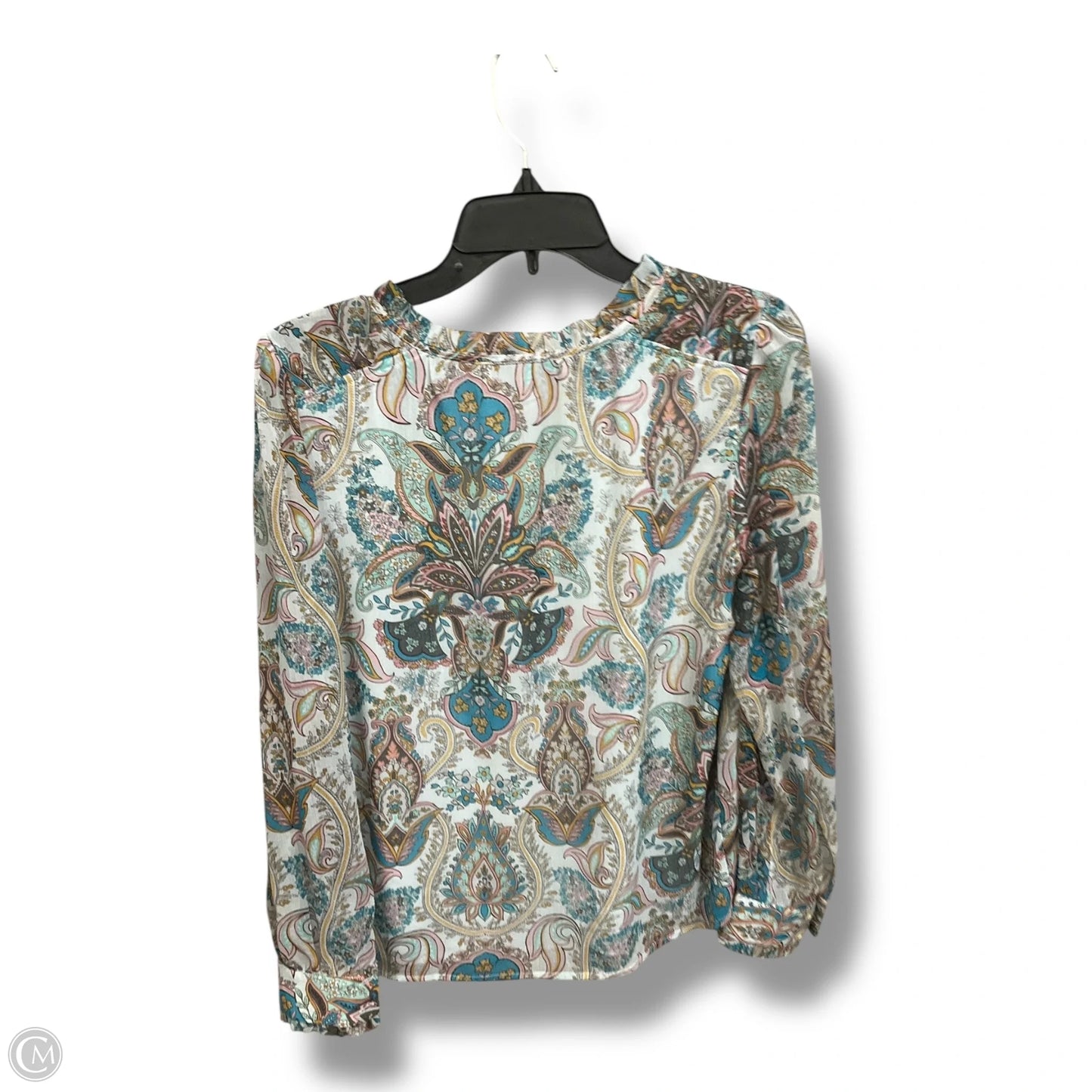 Blouse Long Sleeve By Loft In Multi-colored, Size: Xs