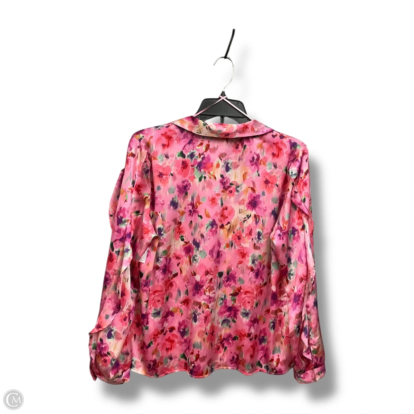 Blouse Long Sleeve By Zara In Floral Print, Size: L