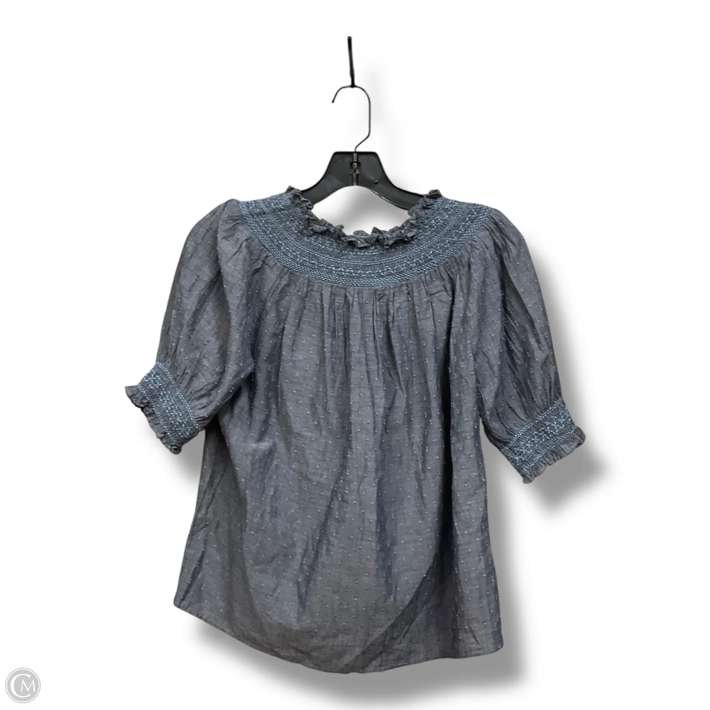 Top Short Sleeve By Loft In Blue & Brown, Size: Xs
