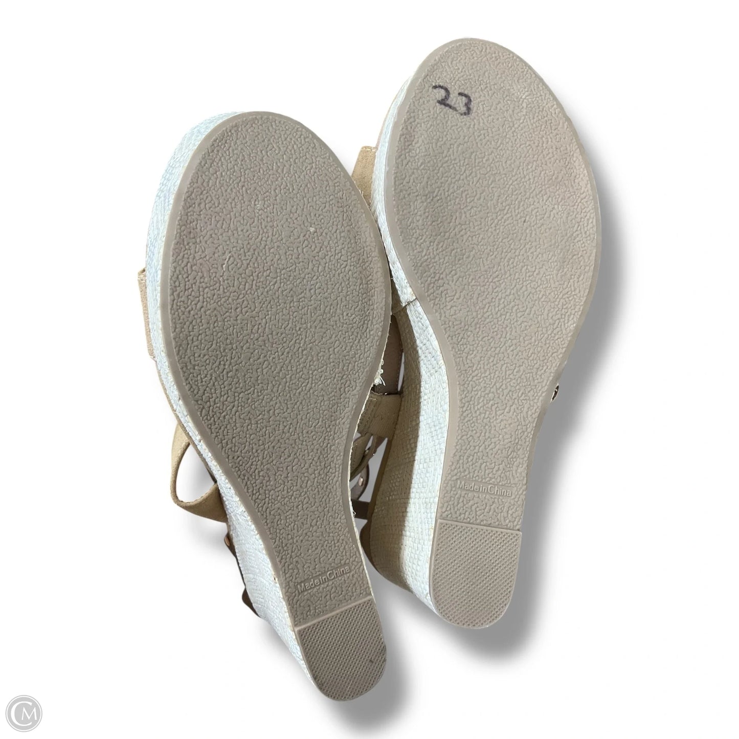 Sandals Heels Wedge By Report In Tan, Size: 7.5