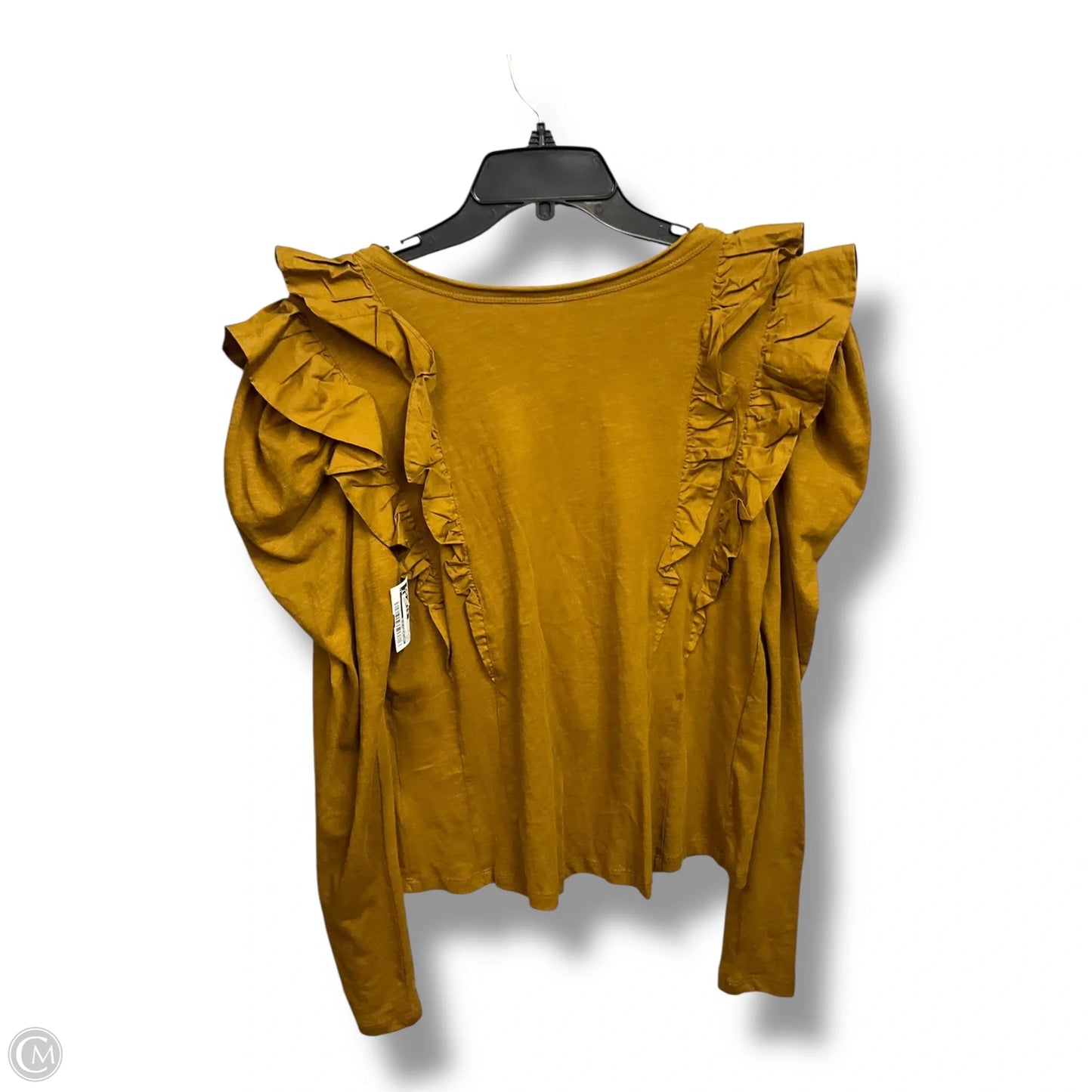 Top Long Sleeve By Anthropologie In Tan, Size: M