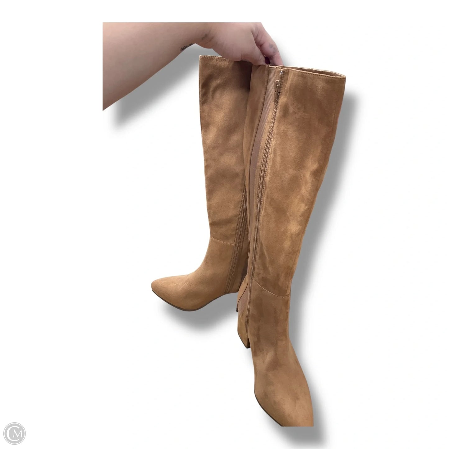 Boots Knee Heels By Lane Bryant In Tan, Size: 8