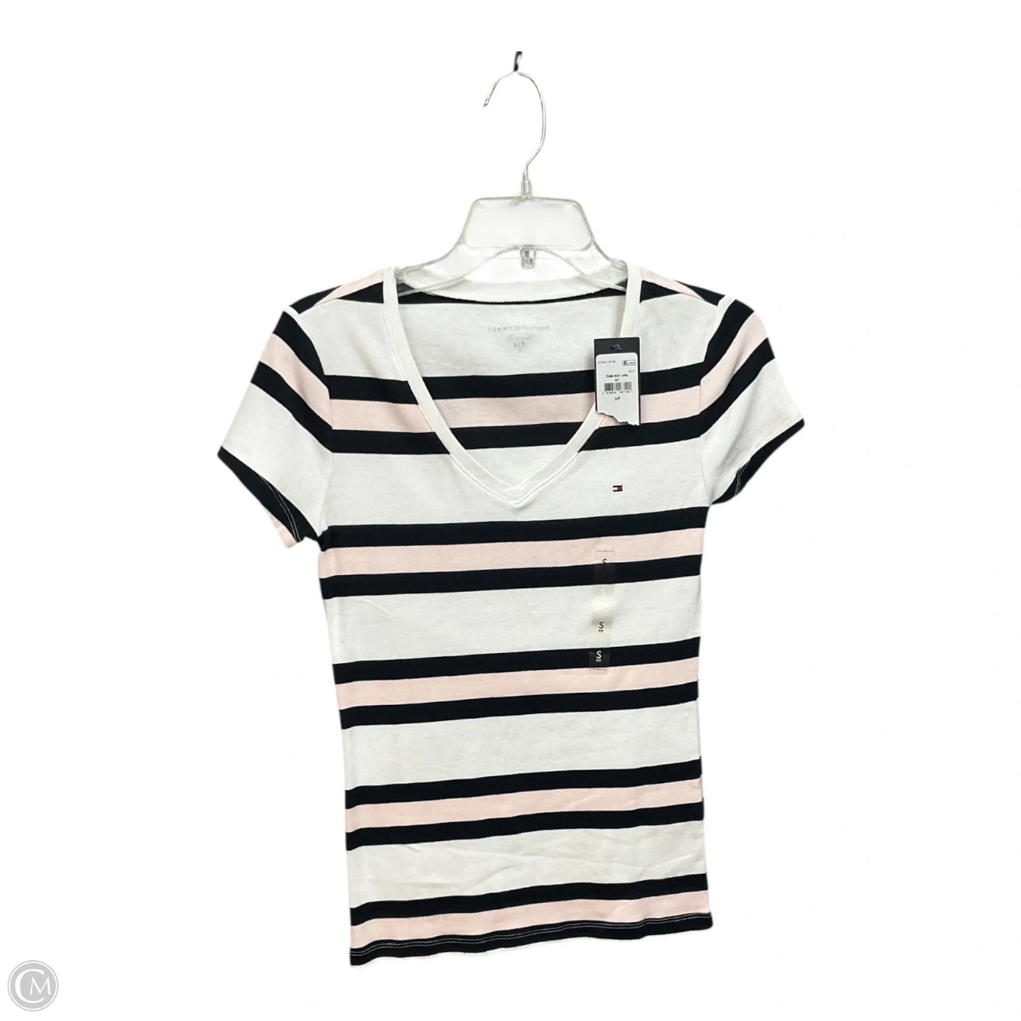 Top Short Sleeve By Tommy Hilfiger In Striped Pattern, Size: S