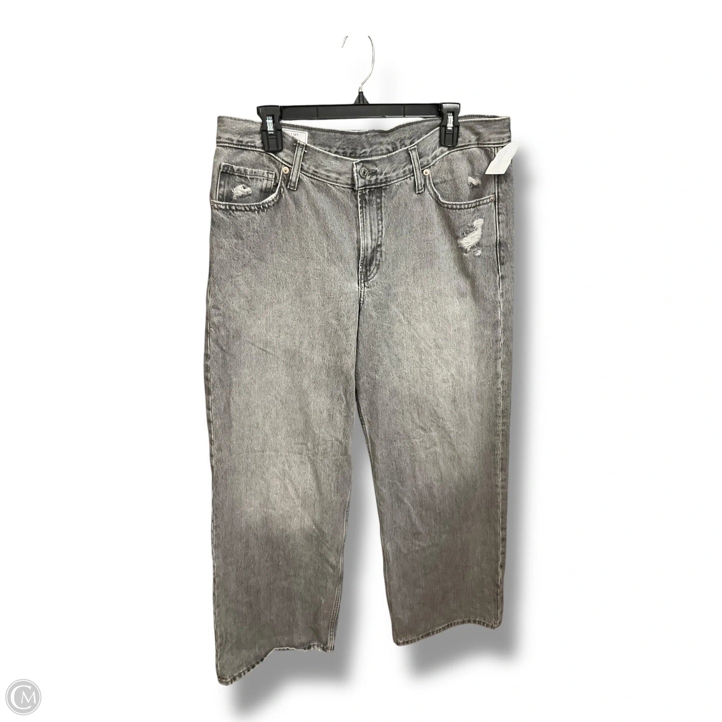 Jeans Straight By Gap In Grey Denim, Size: 12