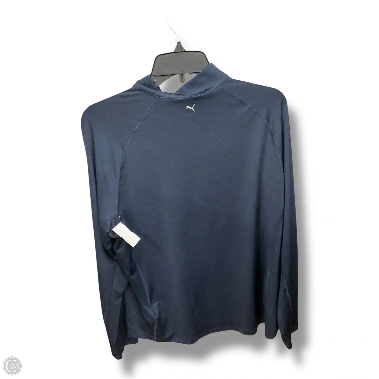 Athletic Top Long Sleeve Collar By Puma In Blue, Size: Xl