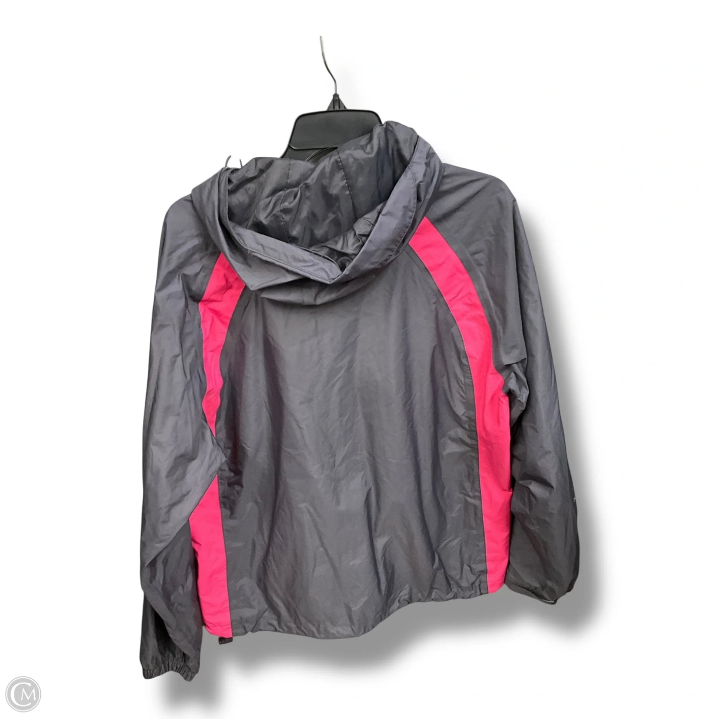 Jacket Windbreaker By Clothes Mentor In Grey & Pink, Size: L