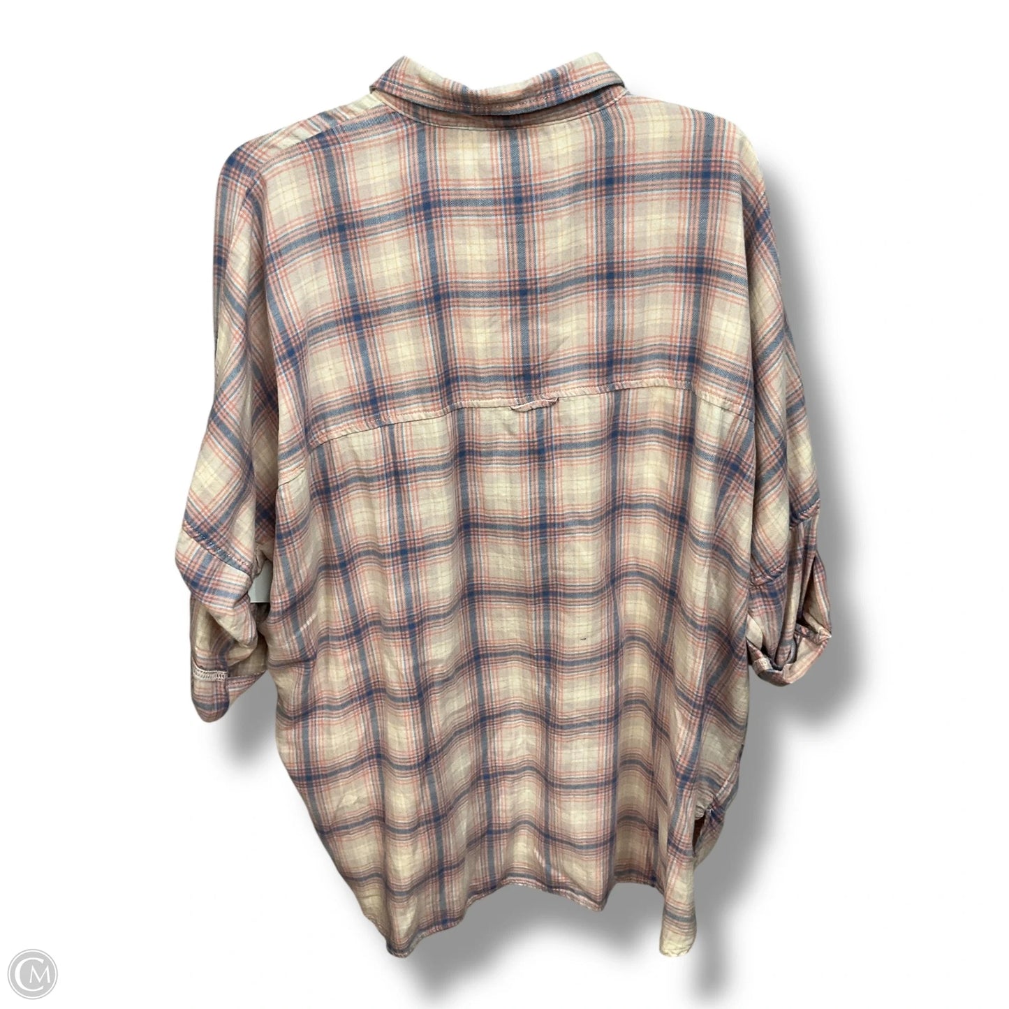 Top Long Sleeve By American Eagle In Plaid Pattern, Size: S