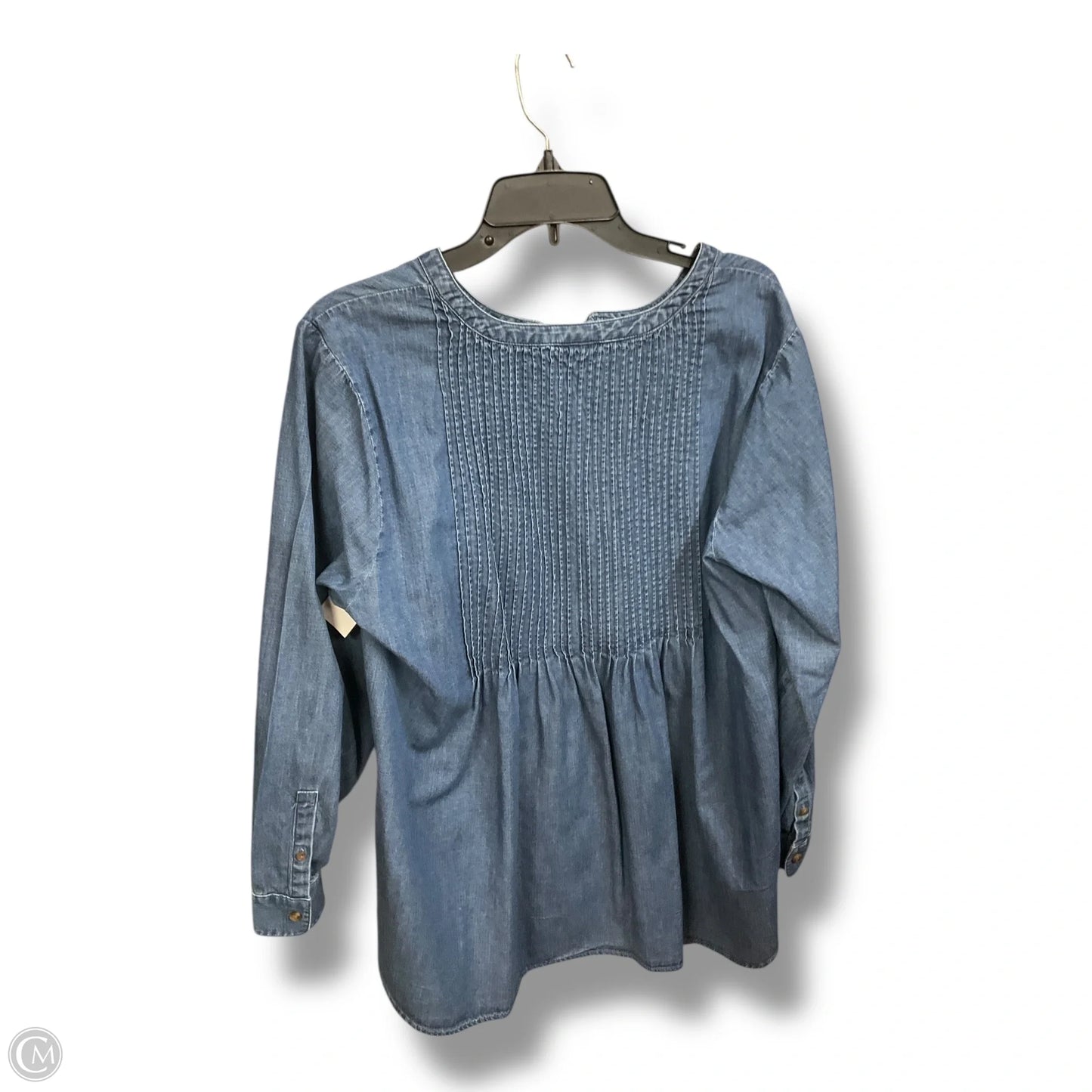 Blouse Long Sleeve By J. Jill In Blue Denim, Size: Xl