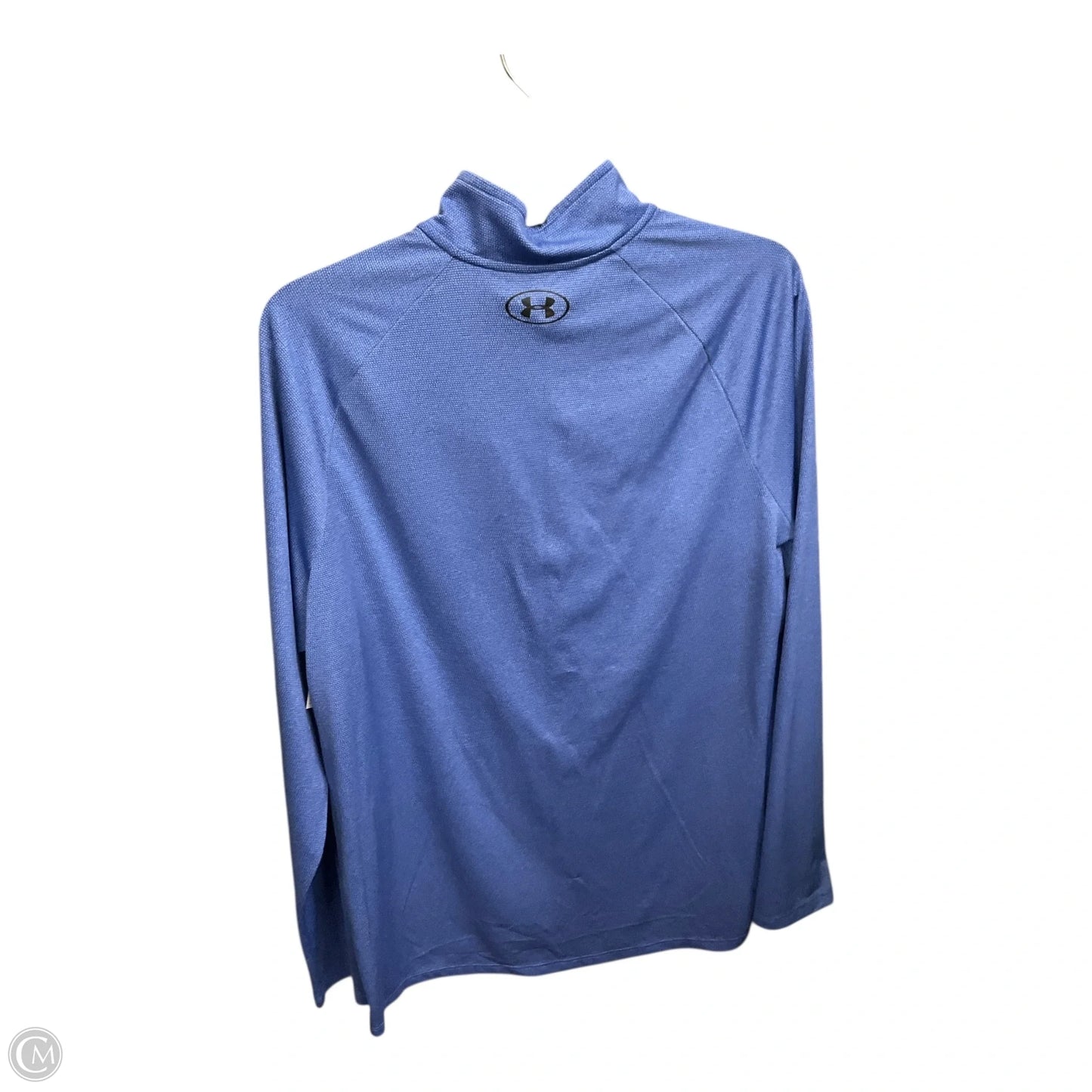 Athletic Top Long Sleeve Collar By Under Armour In Blue, Size: L