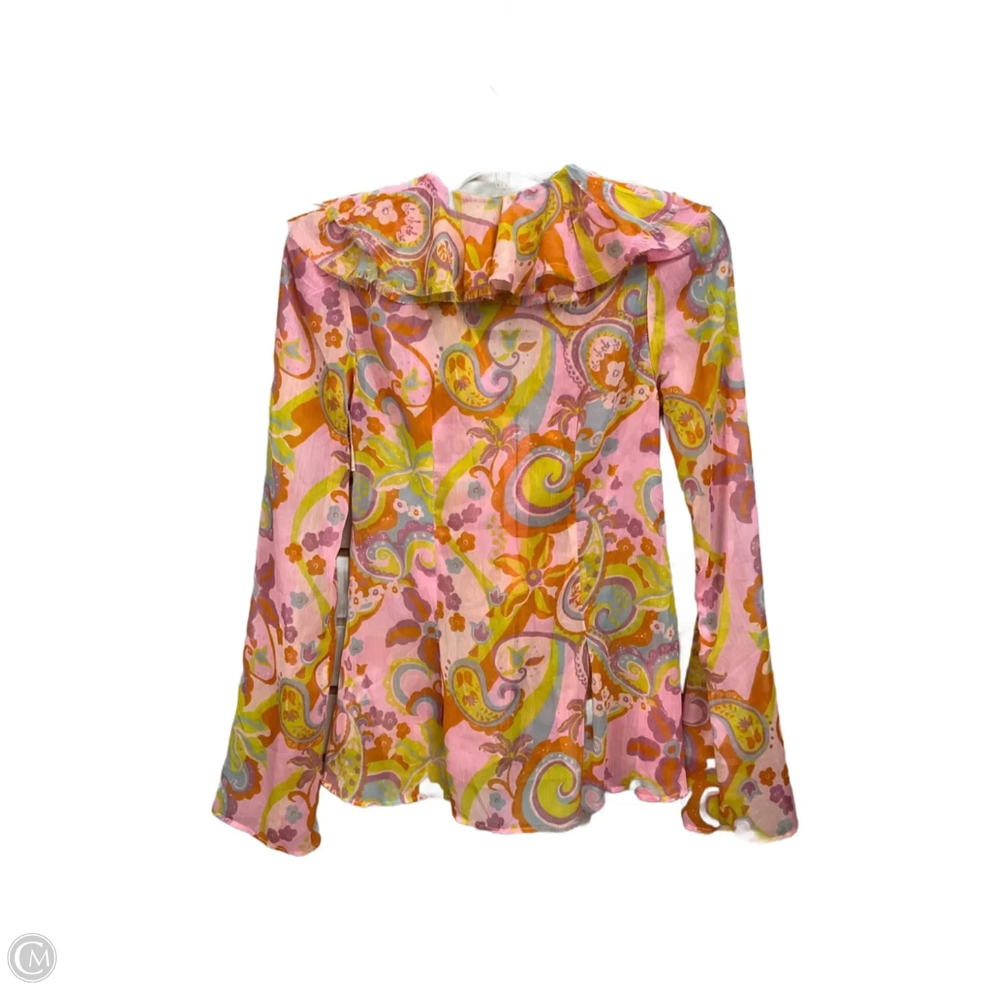 Blouse Long Sleeve By Free People In Multi-colored, Size: Xs