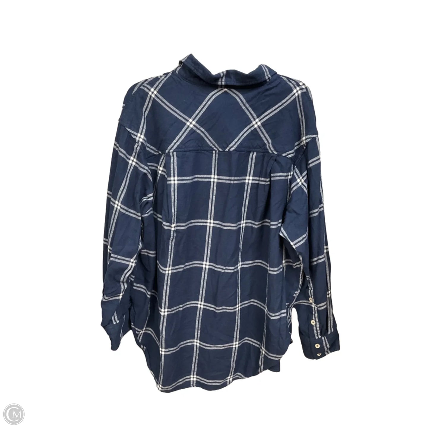 Blouse 3/4 Sleeve By Sonoma In Plaid Pattern, Size: 1x