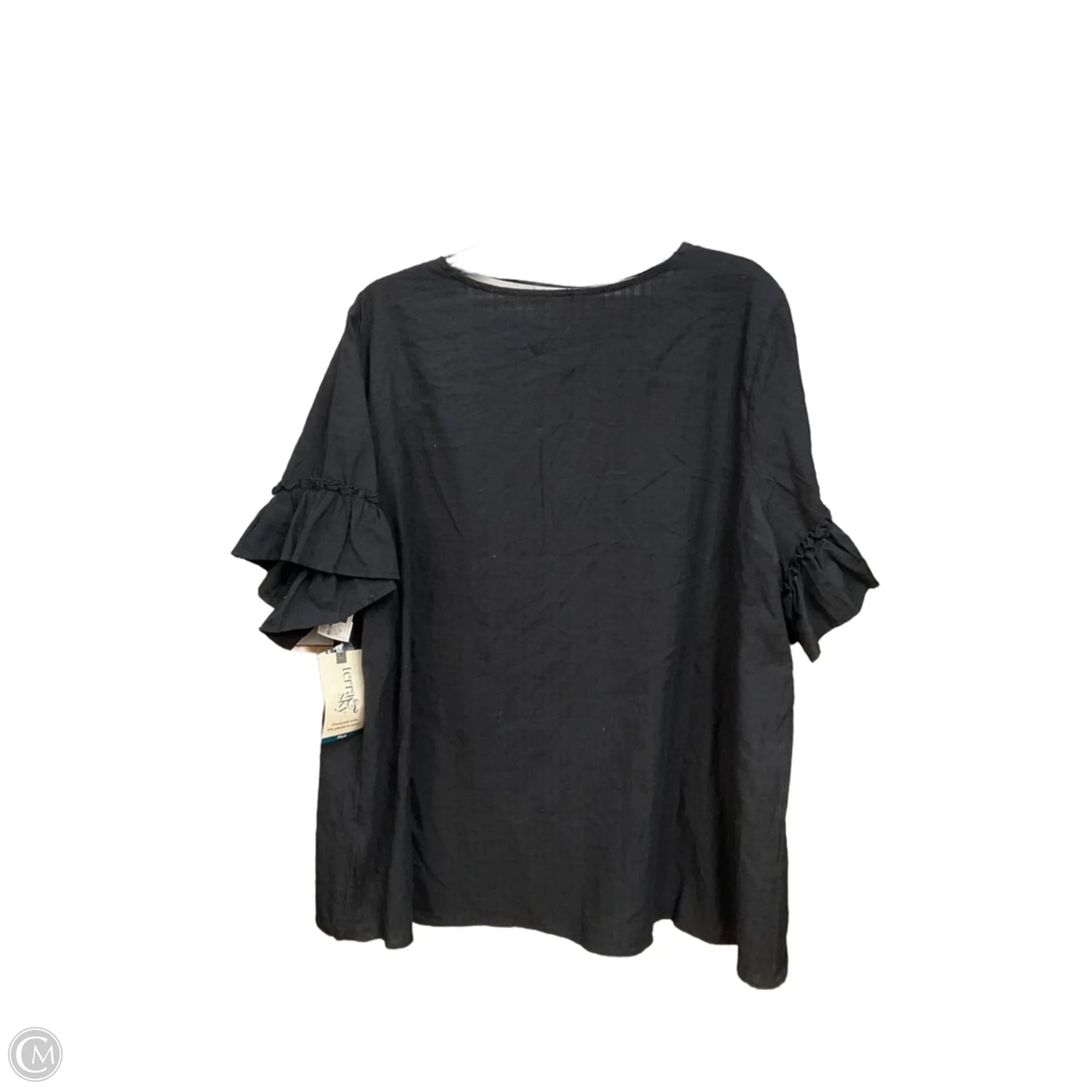 Top Short Sleeve By Terra & Sky In Black, Size: 2x