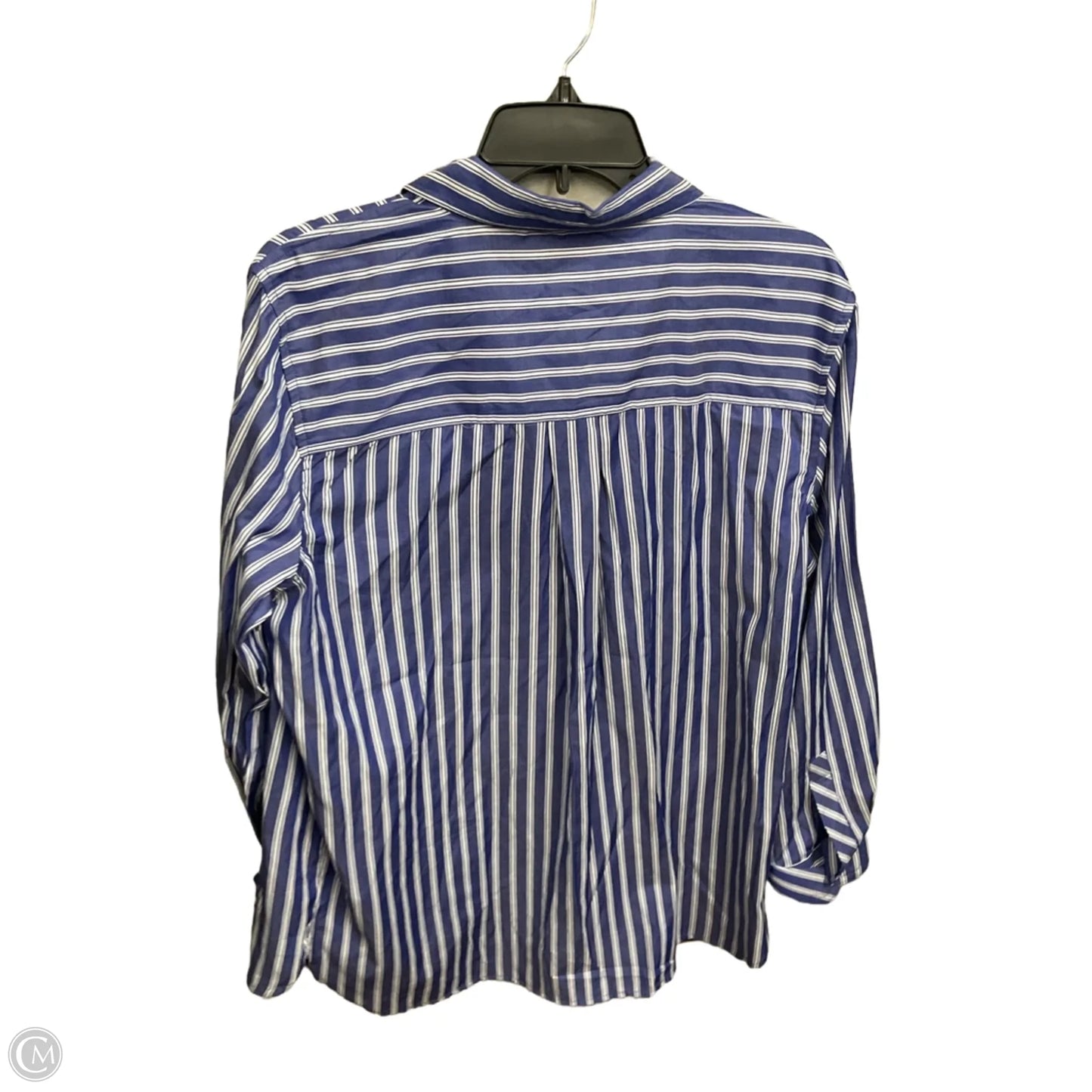 Blouse Long Sleeve By Japna In Striped Pattern, Size: L