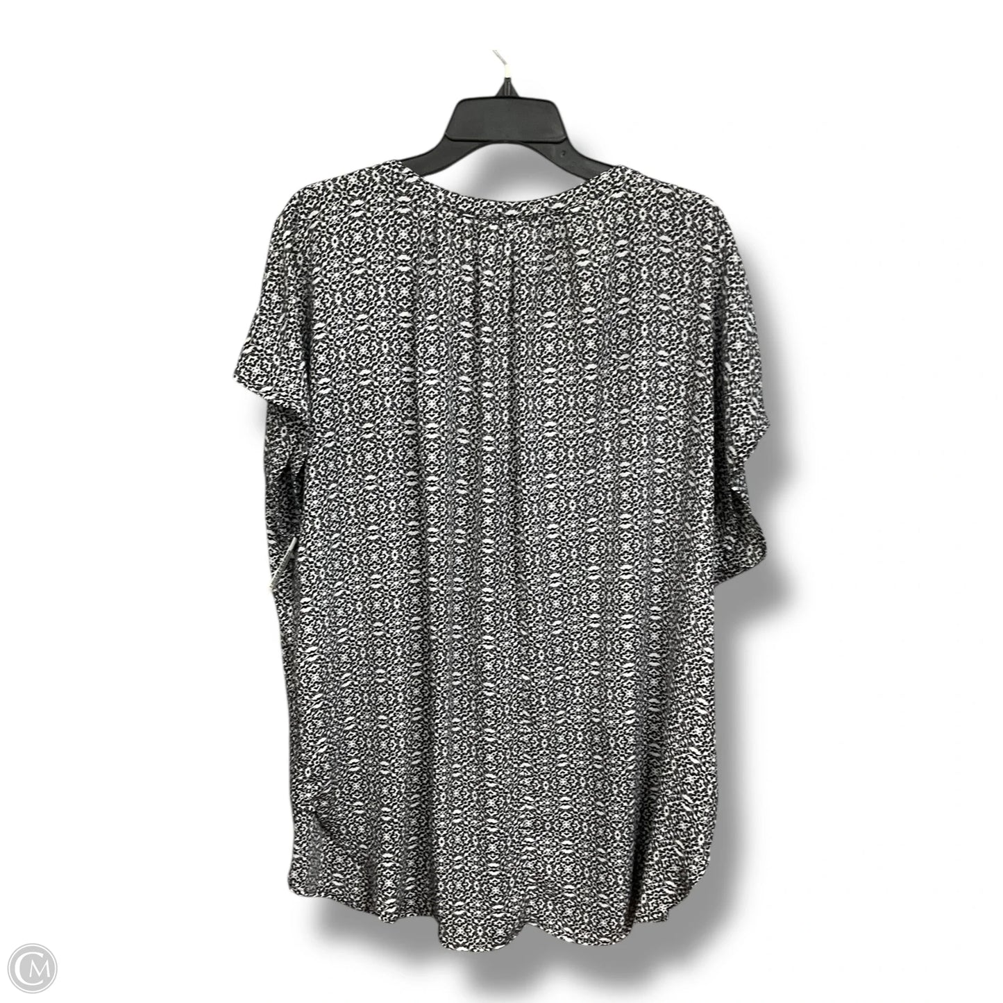 Blouse Short Sleeve By Ava & Viv In Black & White, Size: 2x