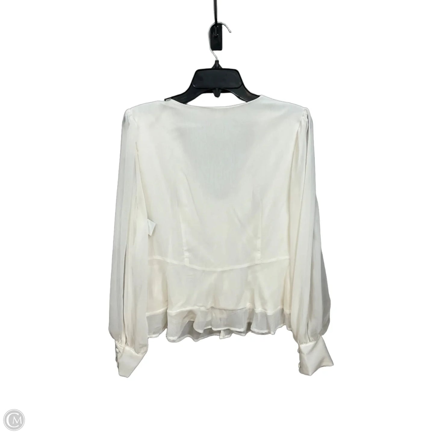 Blouse Long Sleeve By Nine West Apparel In Cream, Size: L